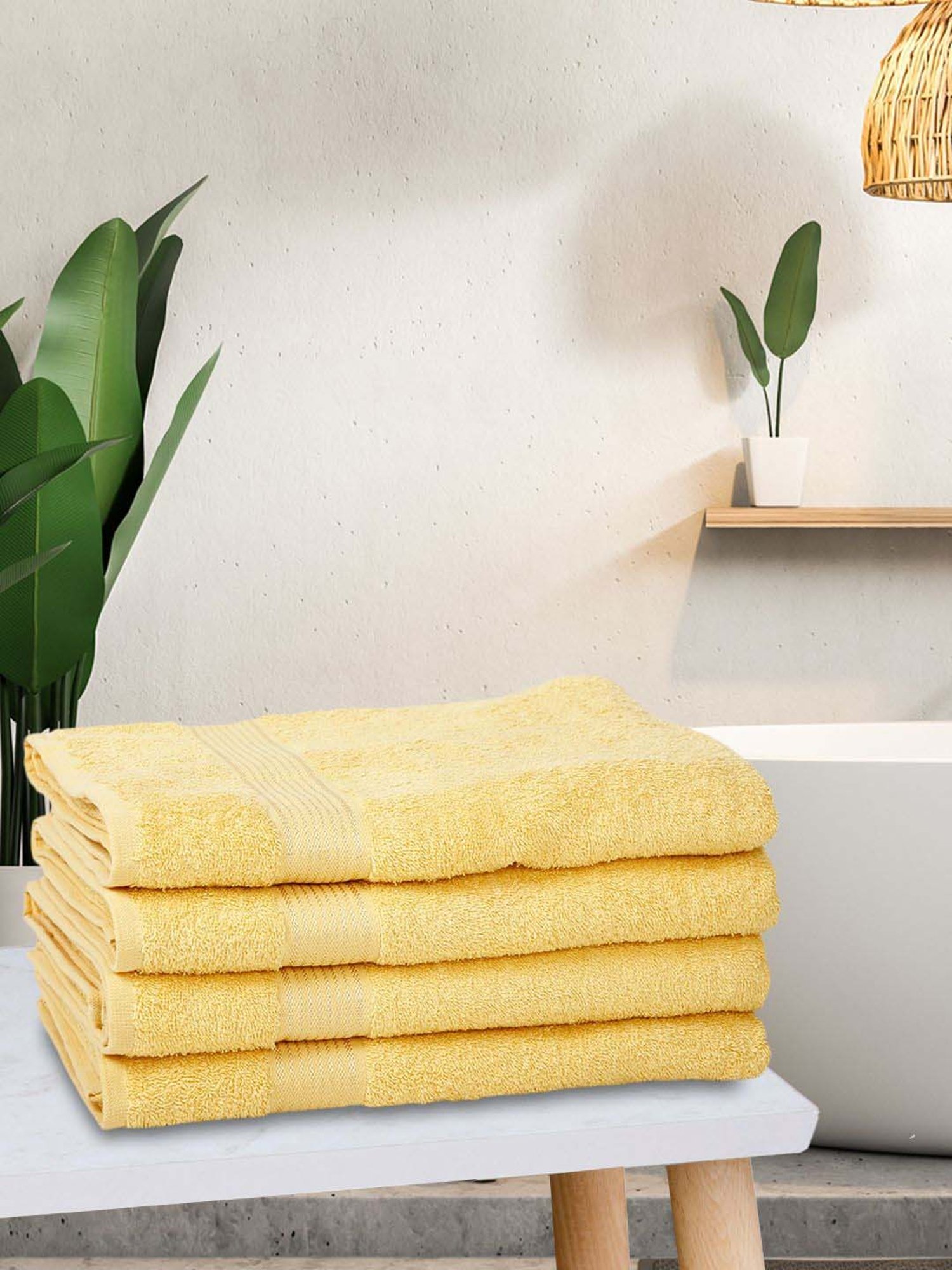 Pastel yellow online towels