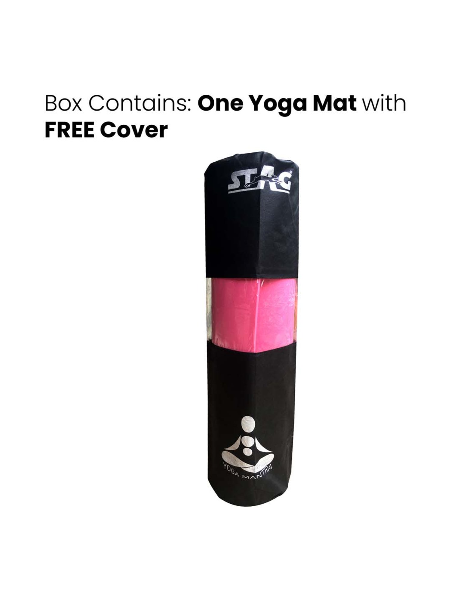Stag International Pink Yoga Mantra Asana Mat With Bag for Men and Women