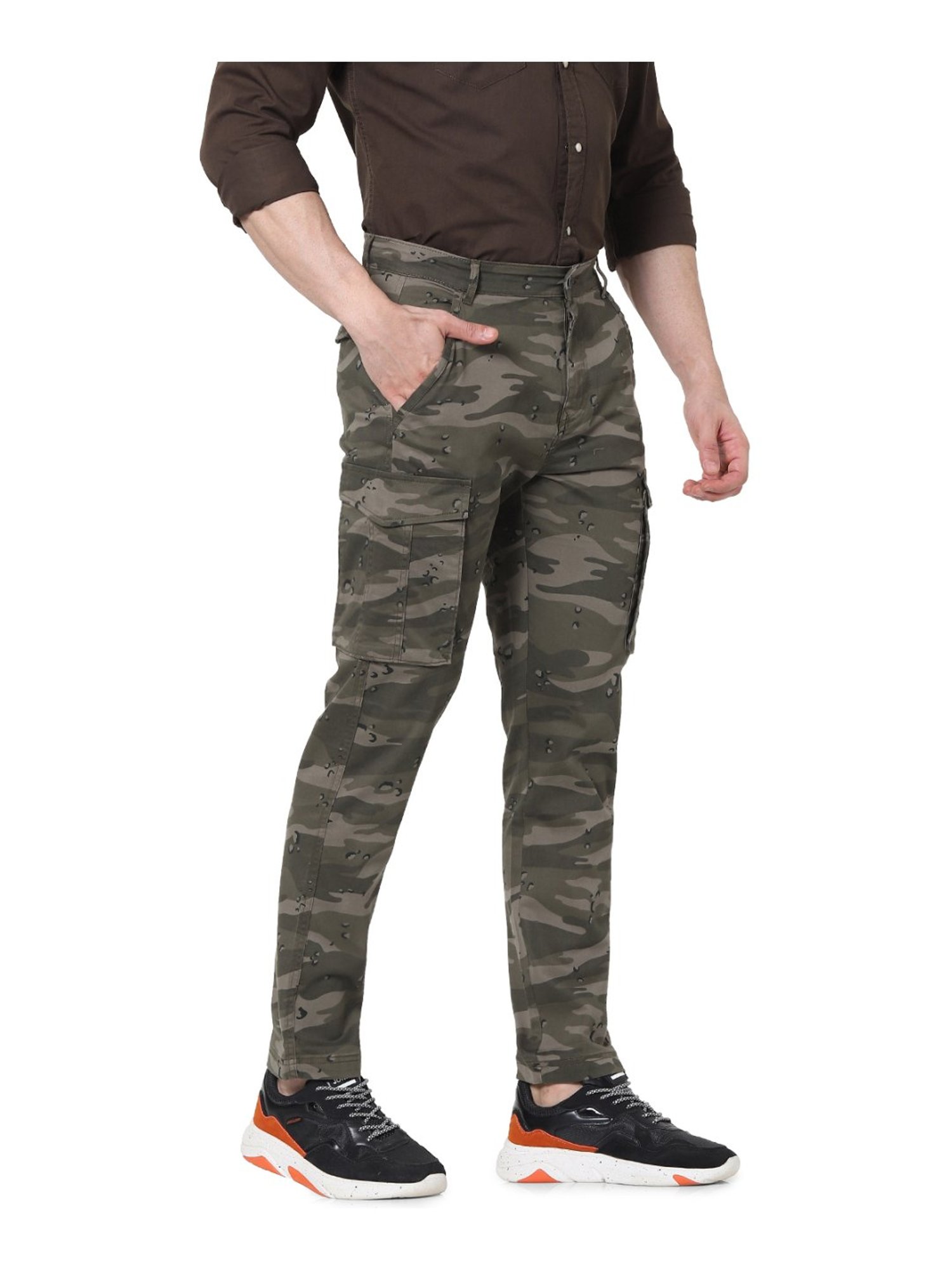 Buy Monte Carlo Green Narrow Fit Camouflage Cargos for Mens Online  Tata  CLiQ