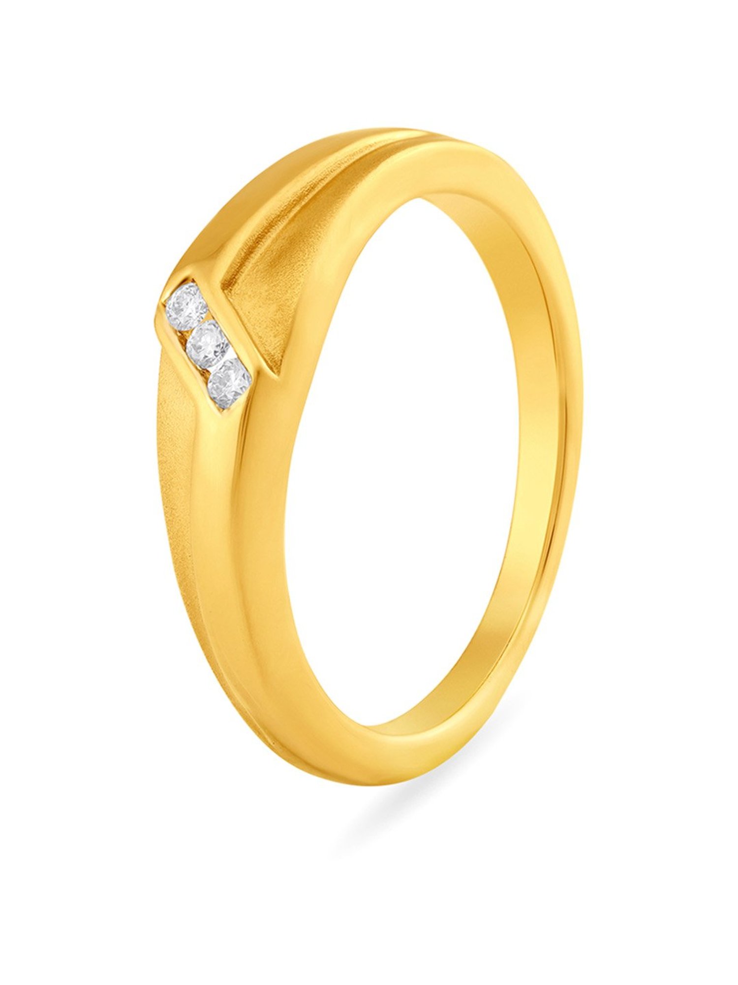 Minimalist 18 Karat Yellow Gold And Diamond Finger Ring
