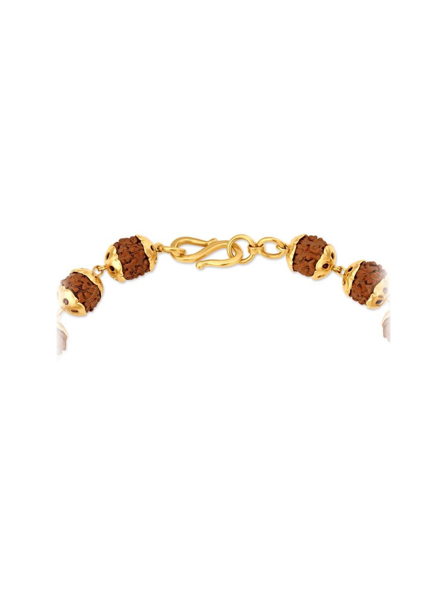 Showroom of 22k gold om disign double line rudraksha bracelet | Jewelxy -  238366