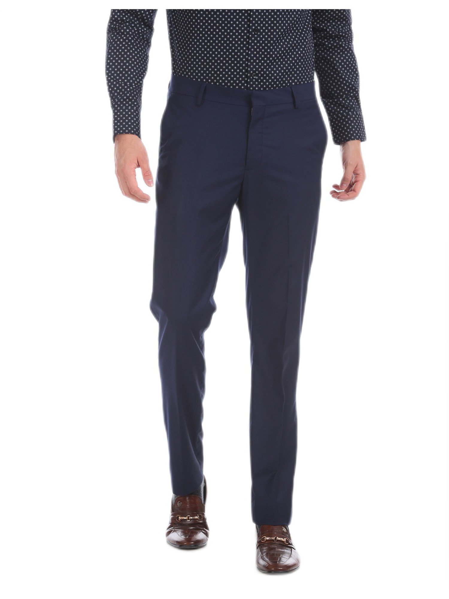 V Dot Formal Trousers  Buy V Dot Navy Blue Trousers Online  Nykaa Fashion