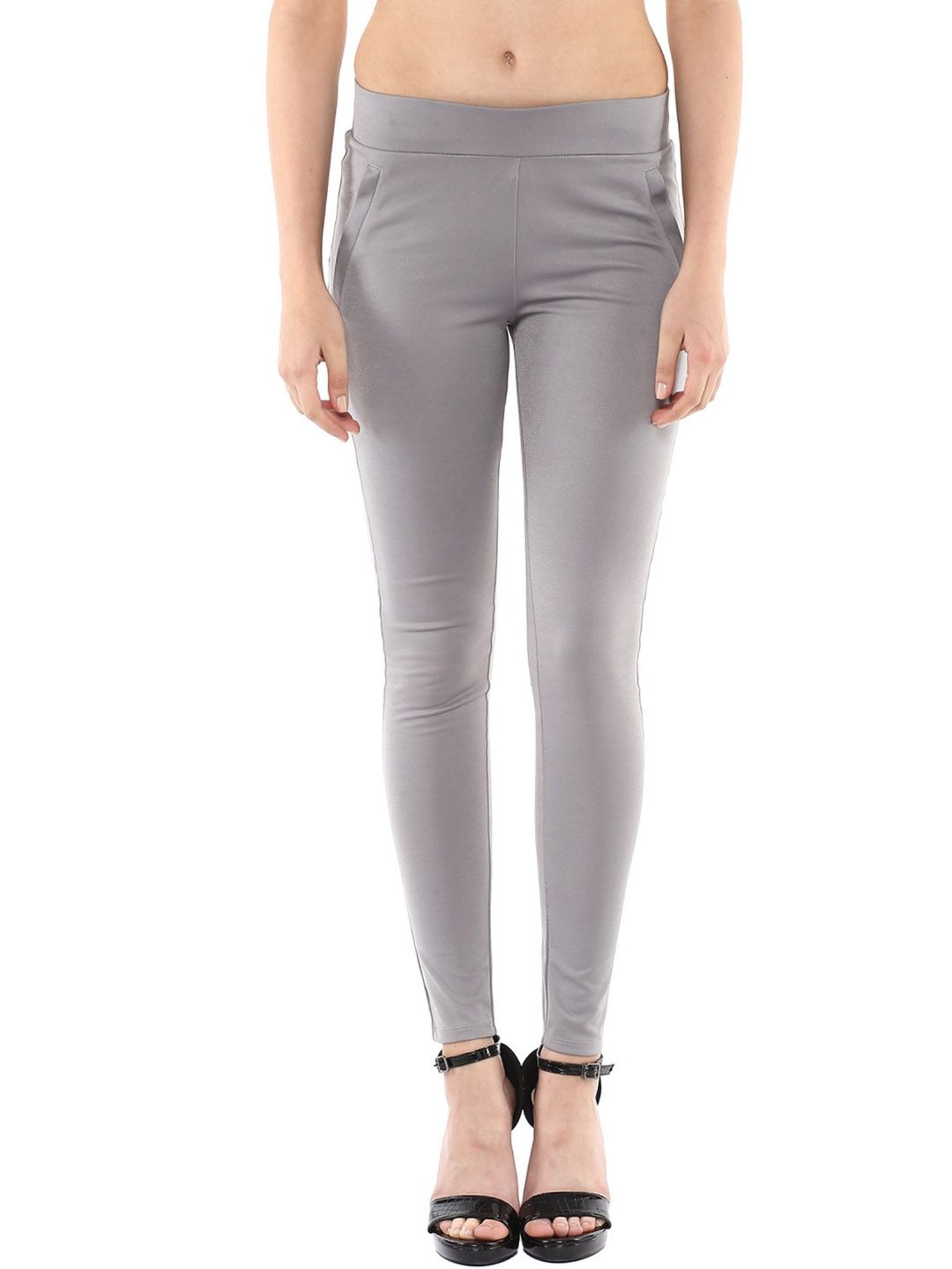 Buy KAZO High Rise Poly Blend Flare Fit Women's Jeggings