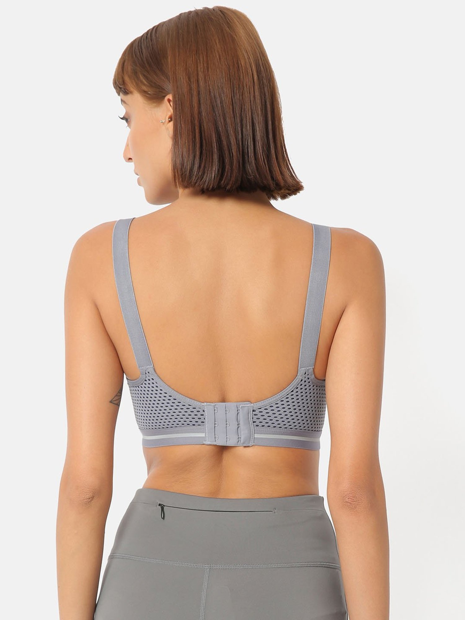 Buy Cultsport Navy & Grey Non Wired Padded Sports Bra for Women