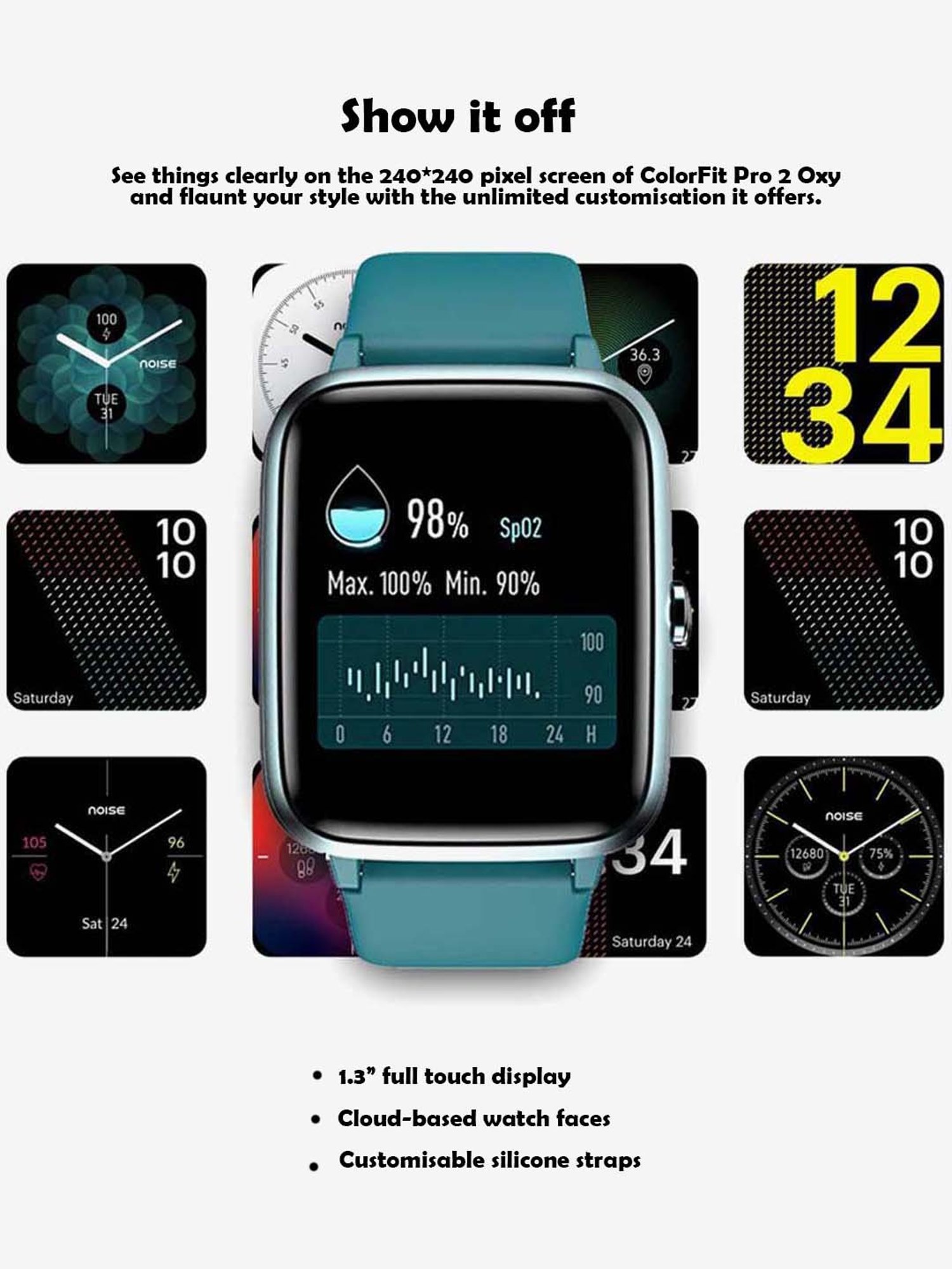 Buy Noise ColorFit Pro 2 Oxy Full Touch Control Smart Watch Online At Best Price Tata CLiQ