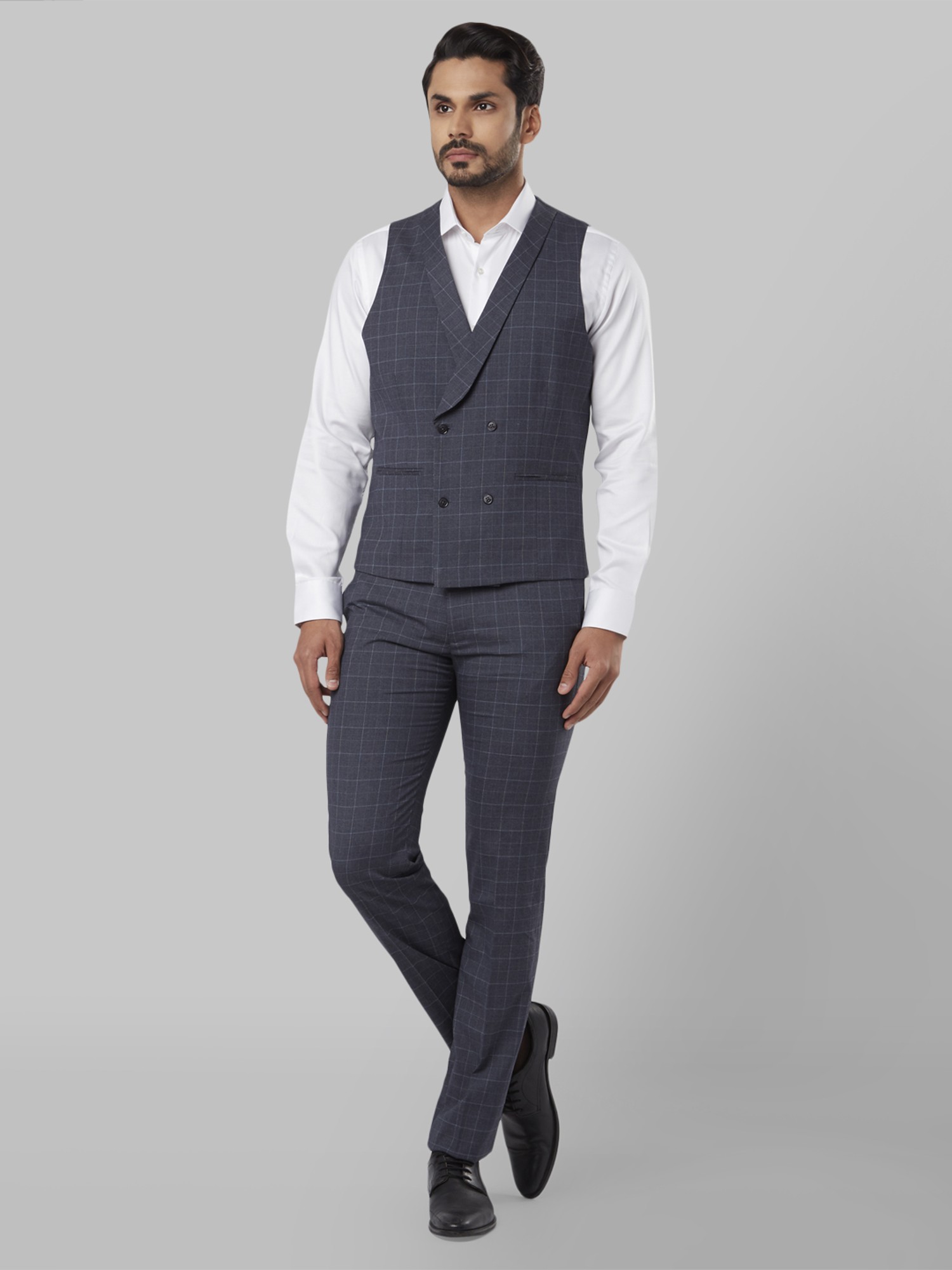 Coventry Street Slim Fit Birdseye Dark Grey Mixed Suit With Houndstooth  Waistcoat  MrGuild