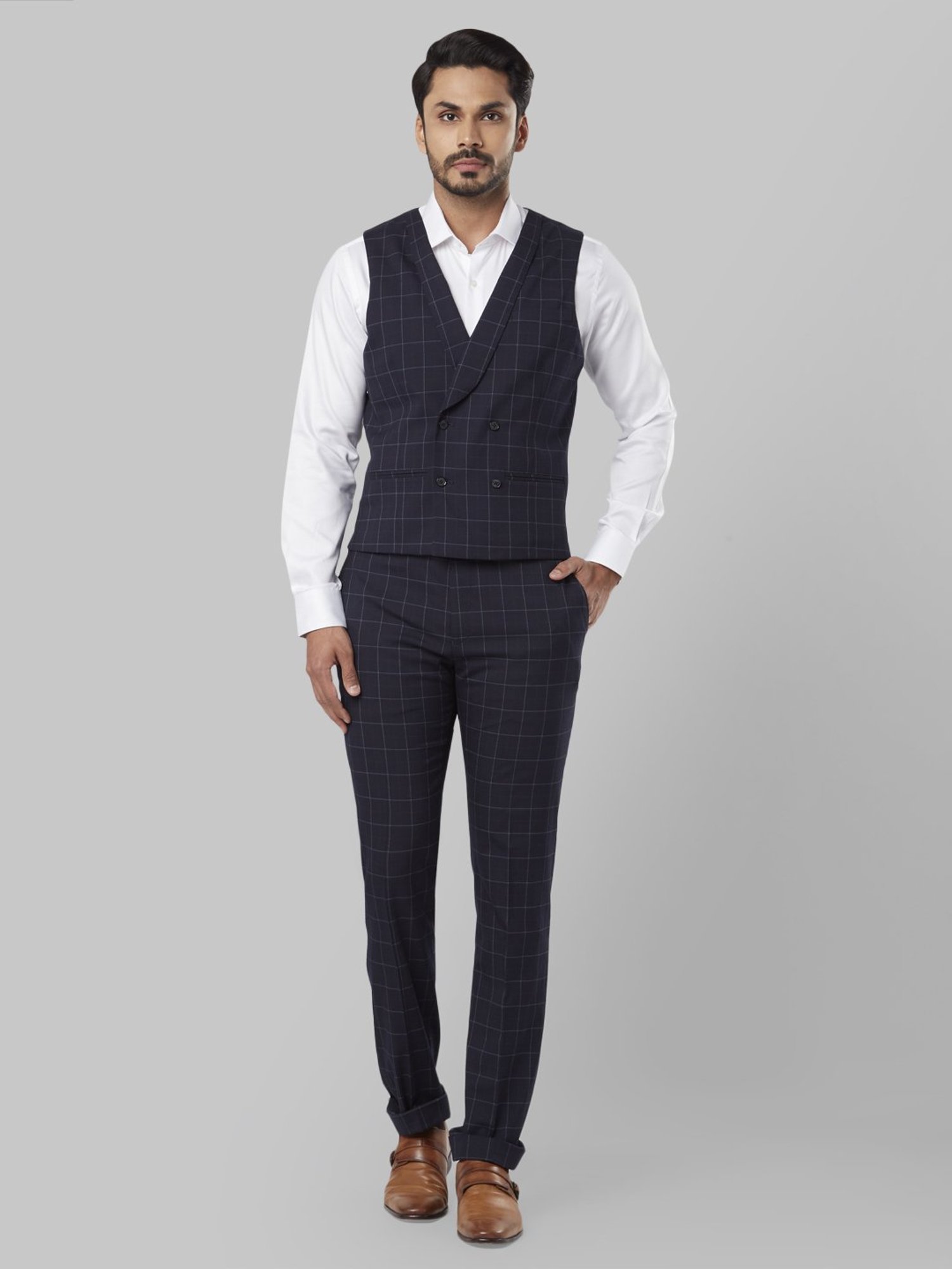 Men Blue Waistcoat With Trouser And BowTie