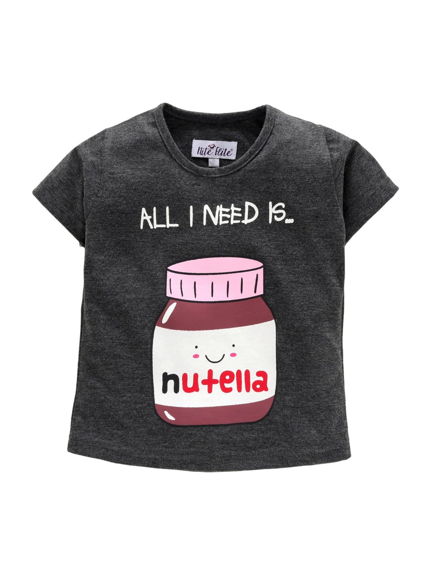 Buy Nite Flite Pink & Grey Kids All I need is Nutella Pyjama Set