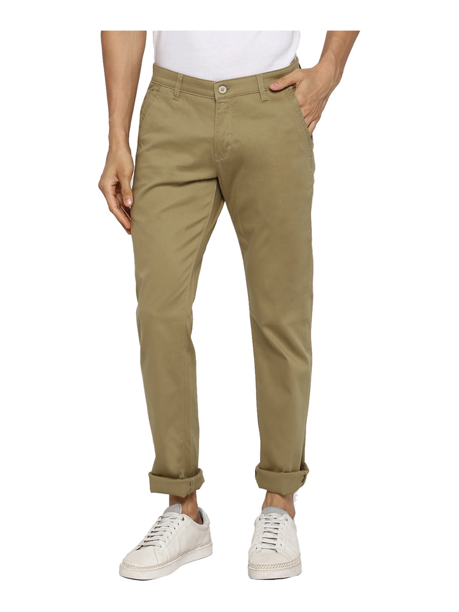 Buy Cantabil Khaki Regular Fit Flat 