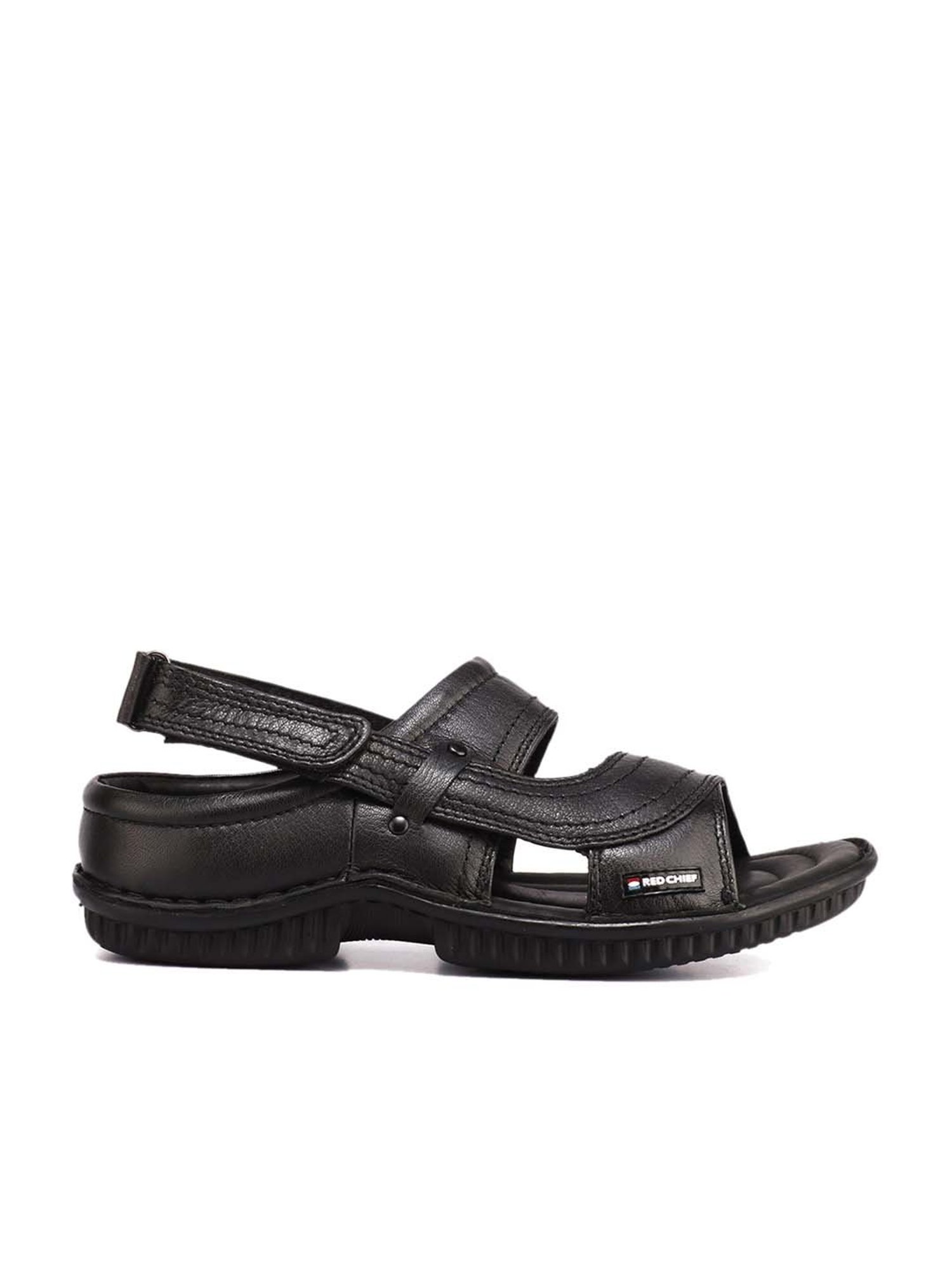 Buy Red Chief Black Leather slippers and sandals for men at Amazon.in