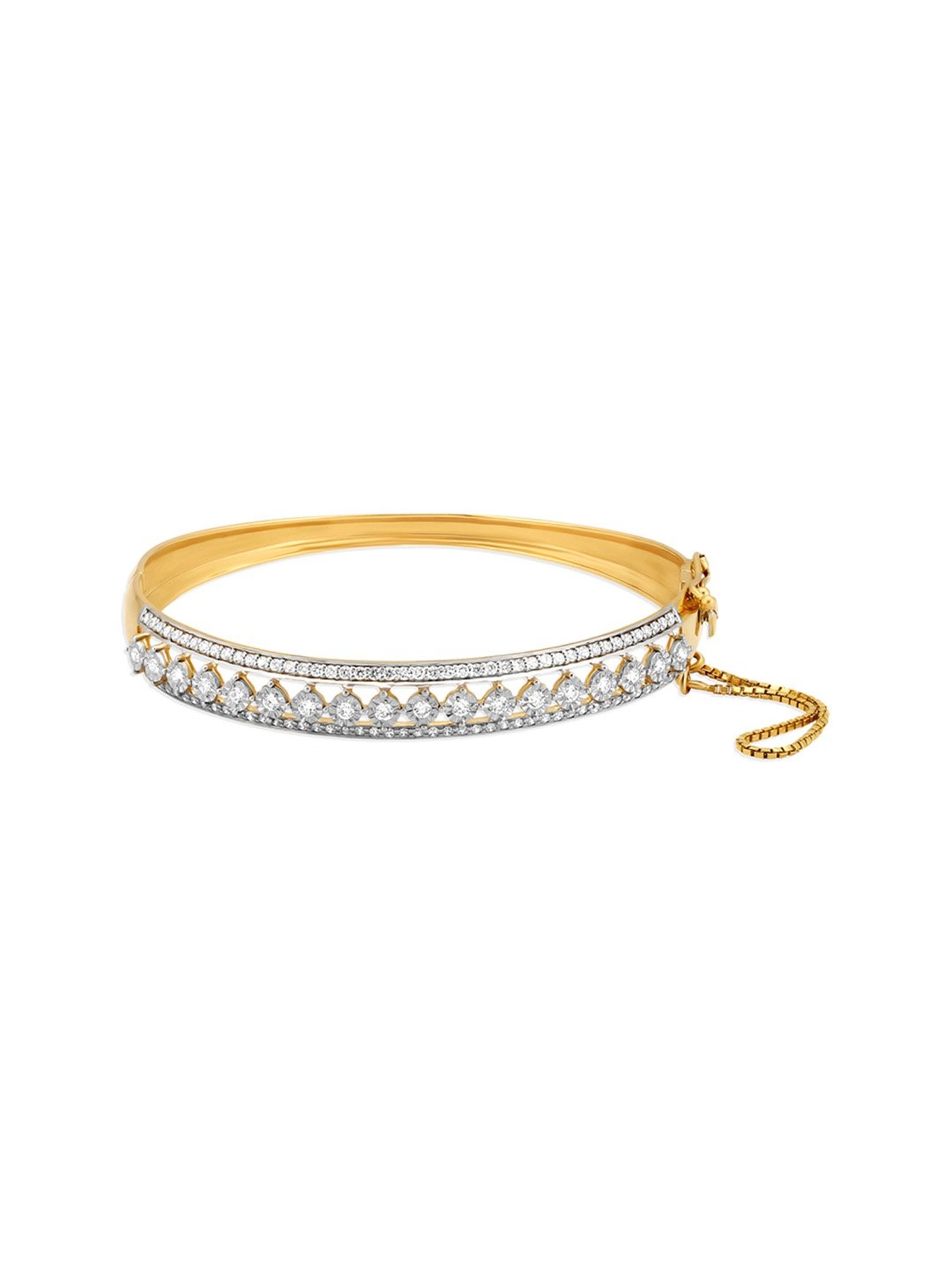 Dual Tone Link Diamond Bracelet For Men-sonthuy.vn