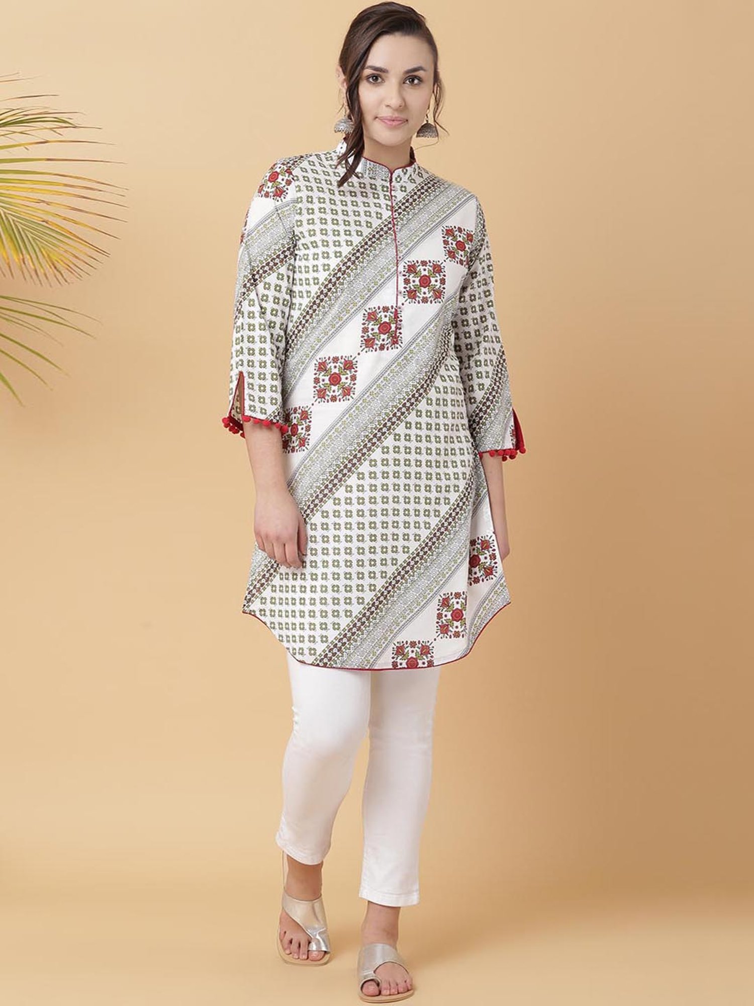 Buy Nayam By Lakshita Floral Printed Sequinned Sequinned Anarkali Kurti -  Kurtis for Women 22924084 | Myntra