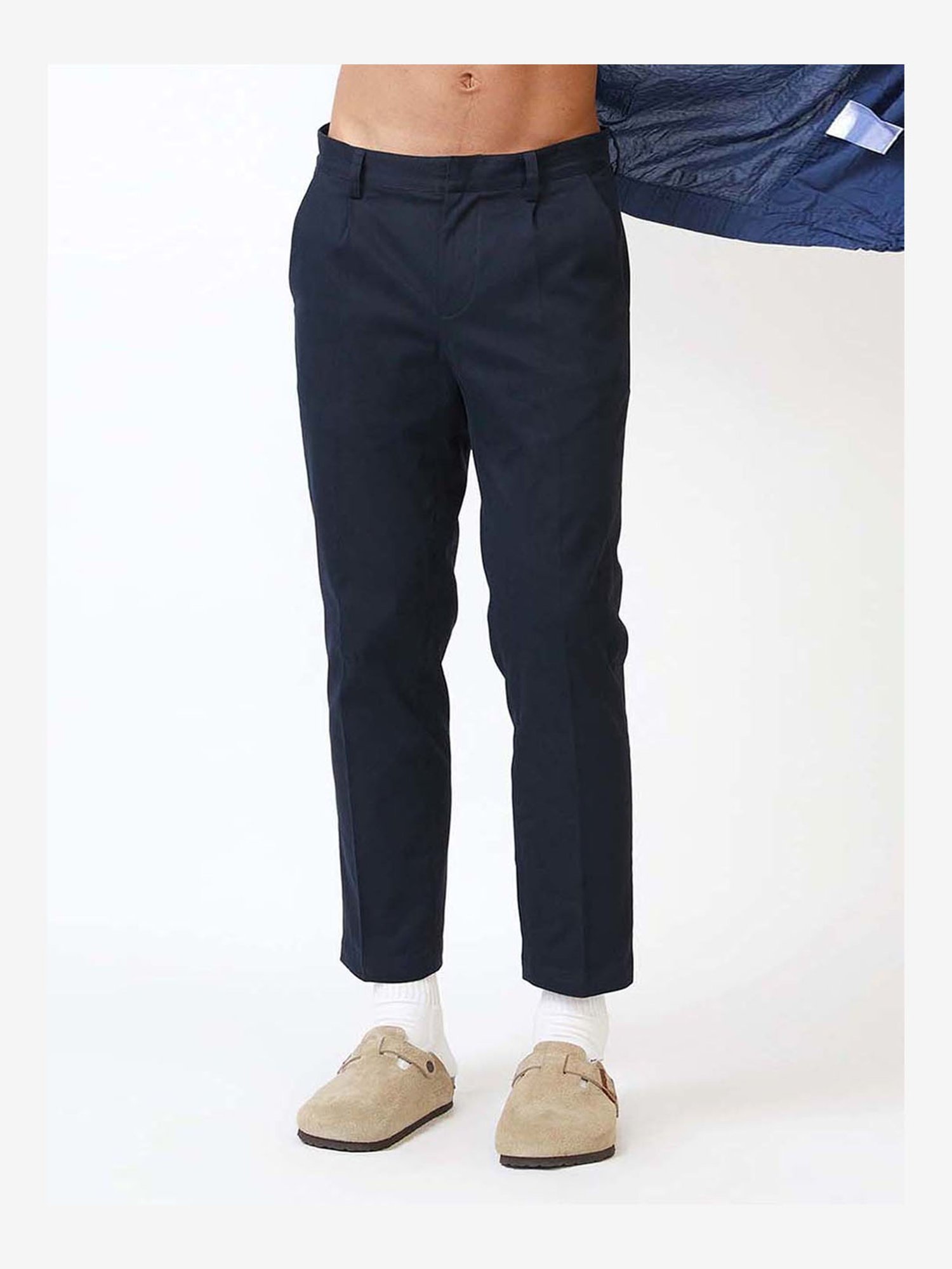 Buy online Navy Blue Cotton Chinos Casual Trousers from Bottom Wear for Men  by V-mart for ₹1079 at 10% off | 2024 Limeroad.com