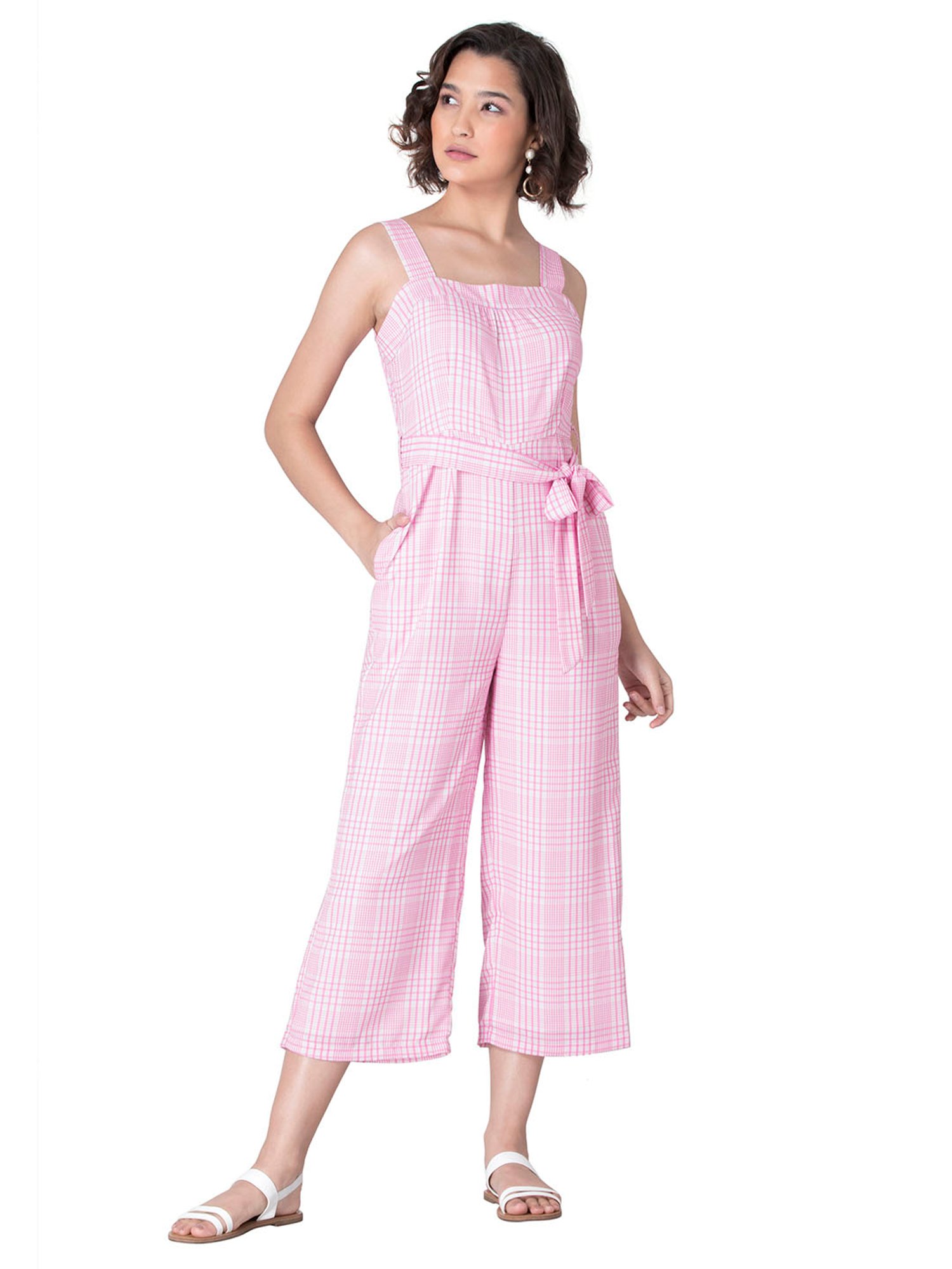 Buy Women Pink Waist Cut Out Jumpsuit - Trends Online India - FabAlley