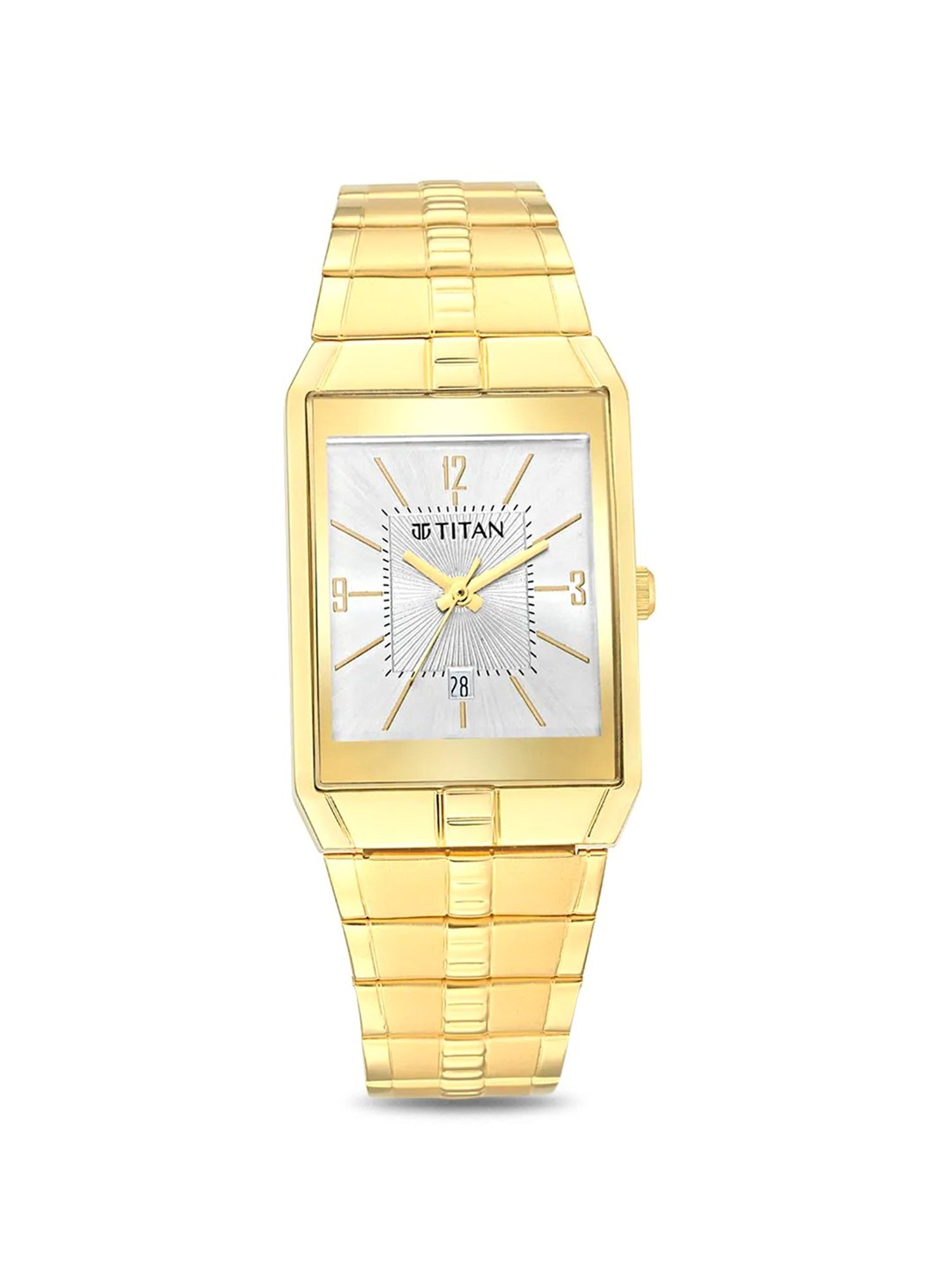 Titan rectangular gold on sale watches