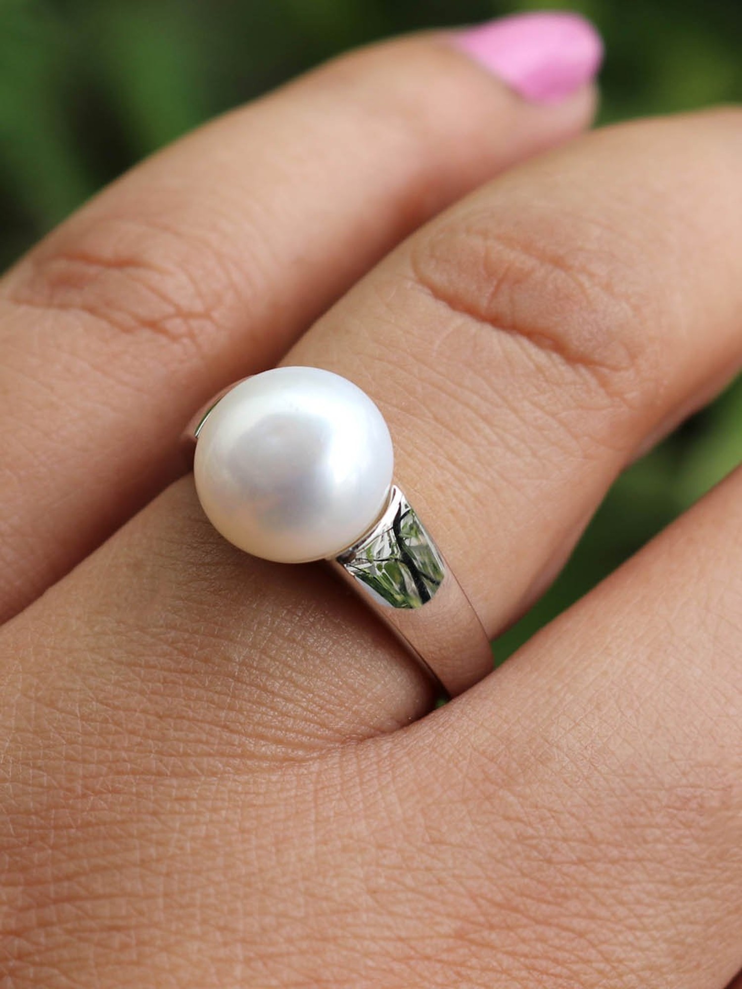 Stylish Splendor White Pearl Ladies Ring | G.Rajam Chetty And Sons Jewellers