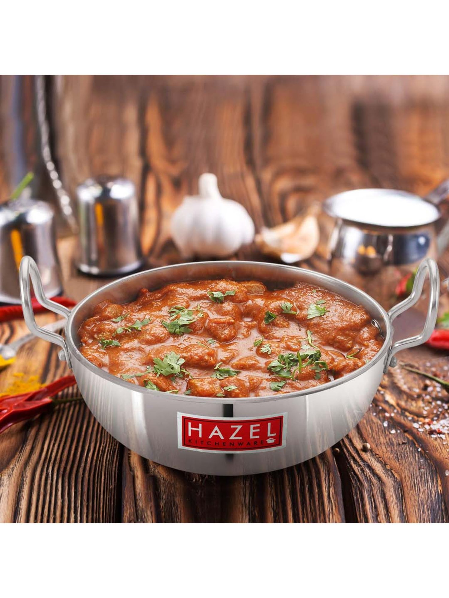 Buy HAZEL Silver Aluminium Induction Kadai (6000 ml) - Set of 1 at