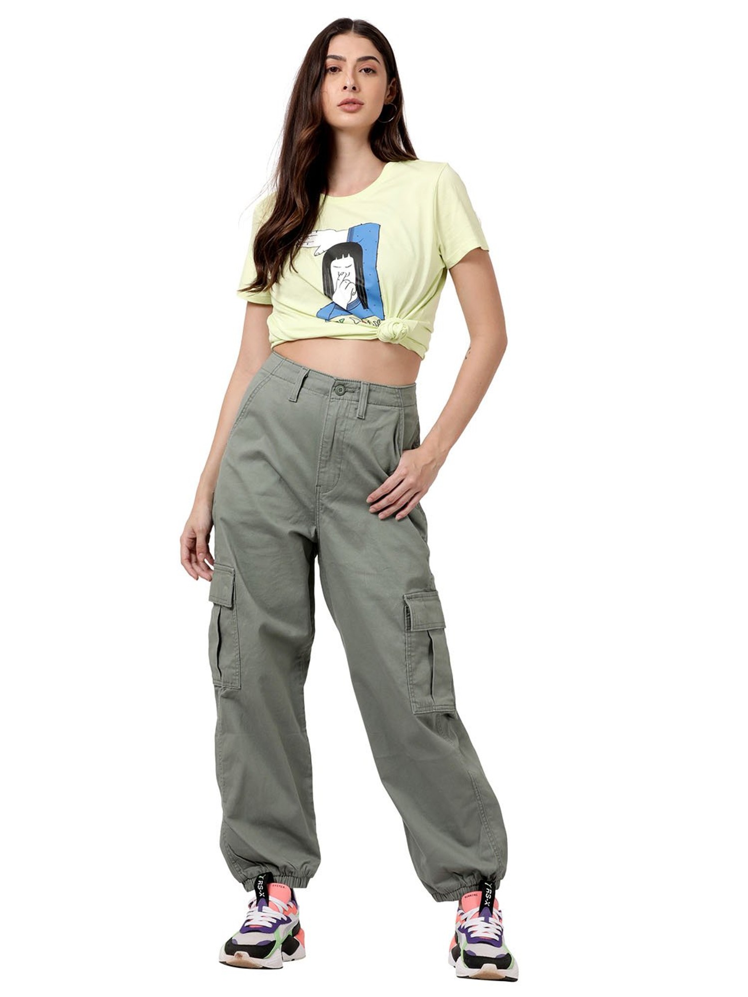 Buy Levi's Grey Cotton Cargo Pants for Women Online @ Tata CLiQ