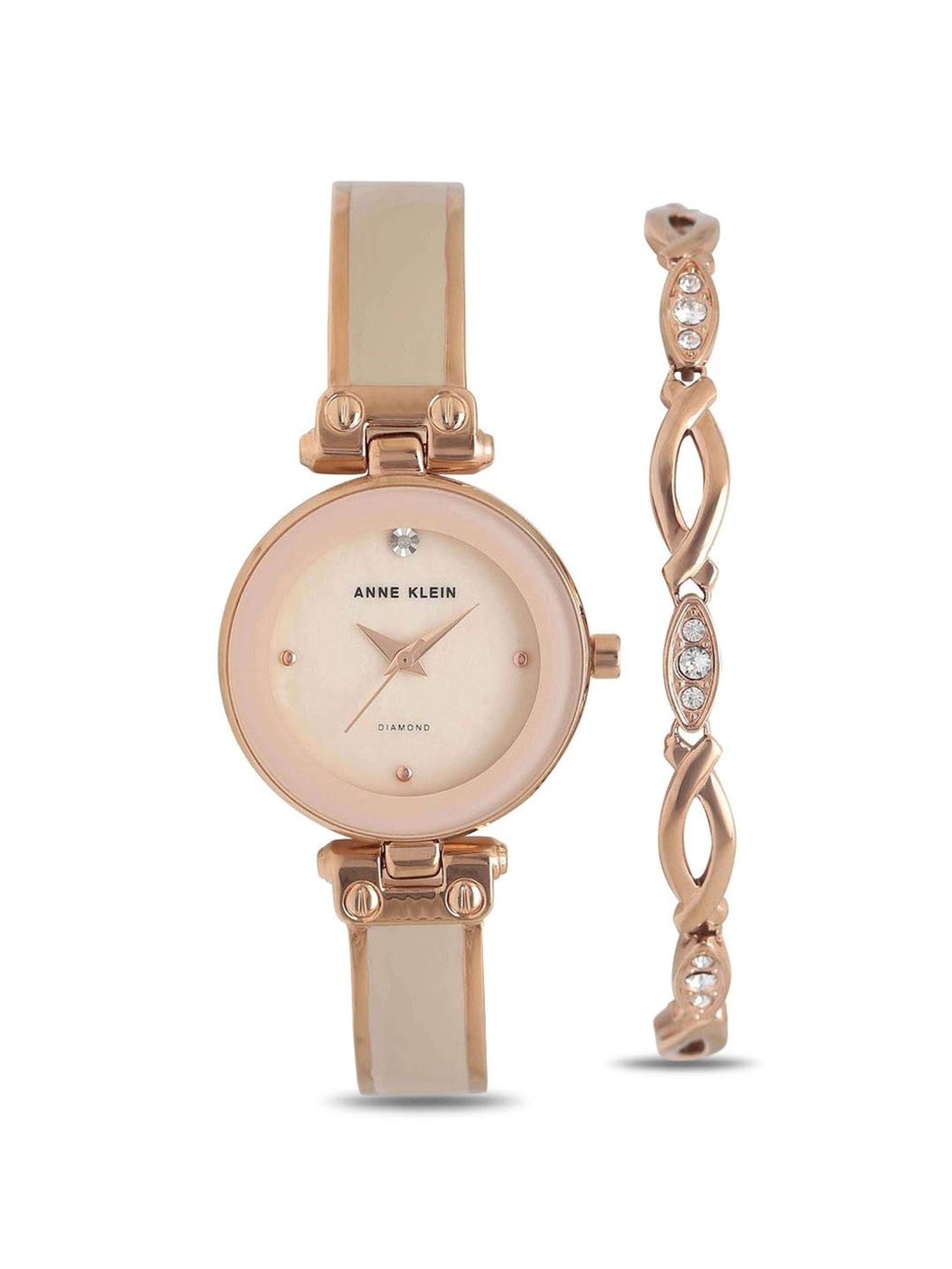 Anne Klein Women's Premium Crystal Accented Rose Gold-Tone Charm Bracelet  Watch, AK/3562RGCH price in UAE | Amazon UAE | kanbkam