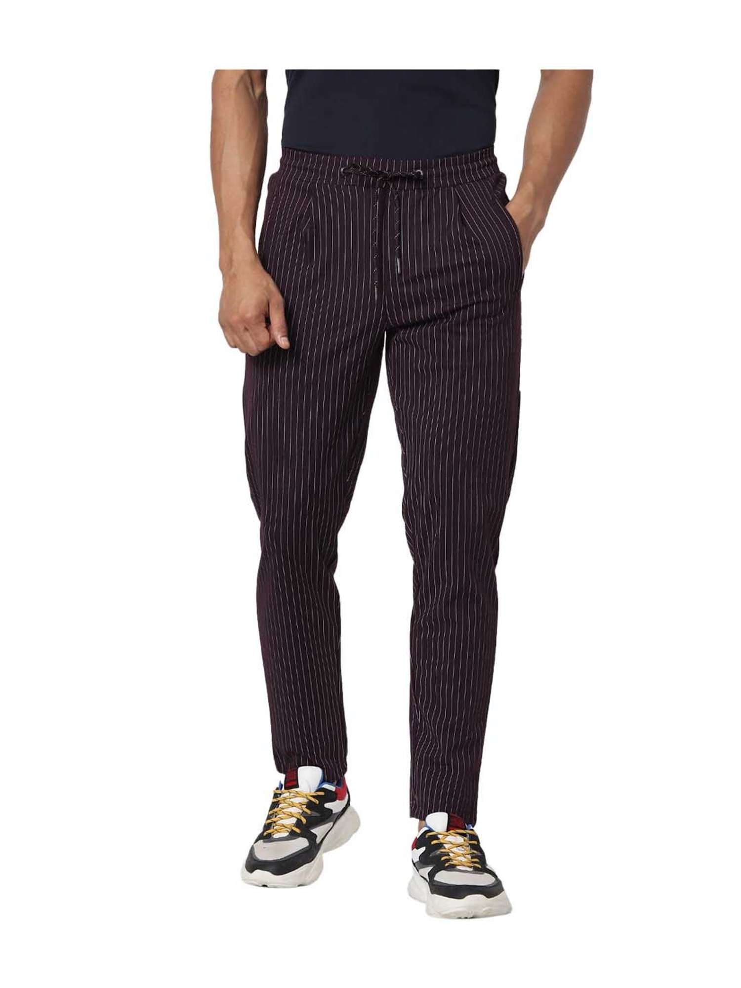Topman tapered pronounced twill pants in black - ShopStyle Chinos & Khakis
