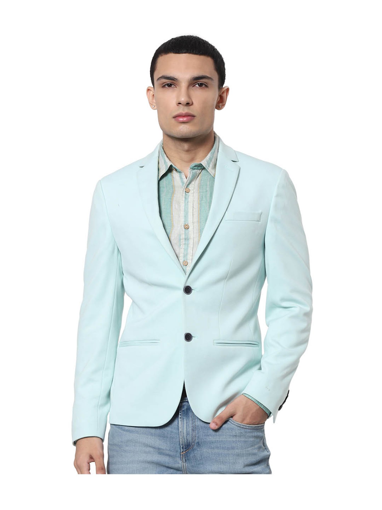 Green Blazer with Jeans