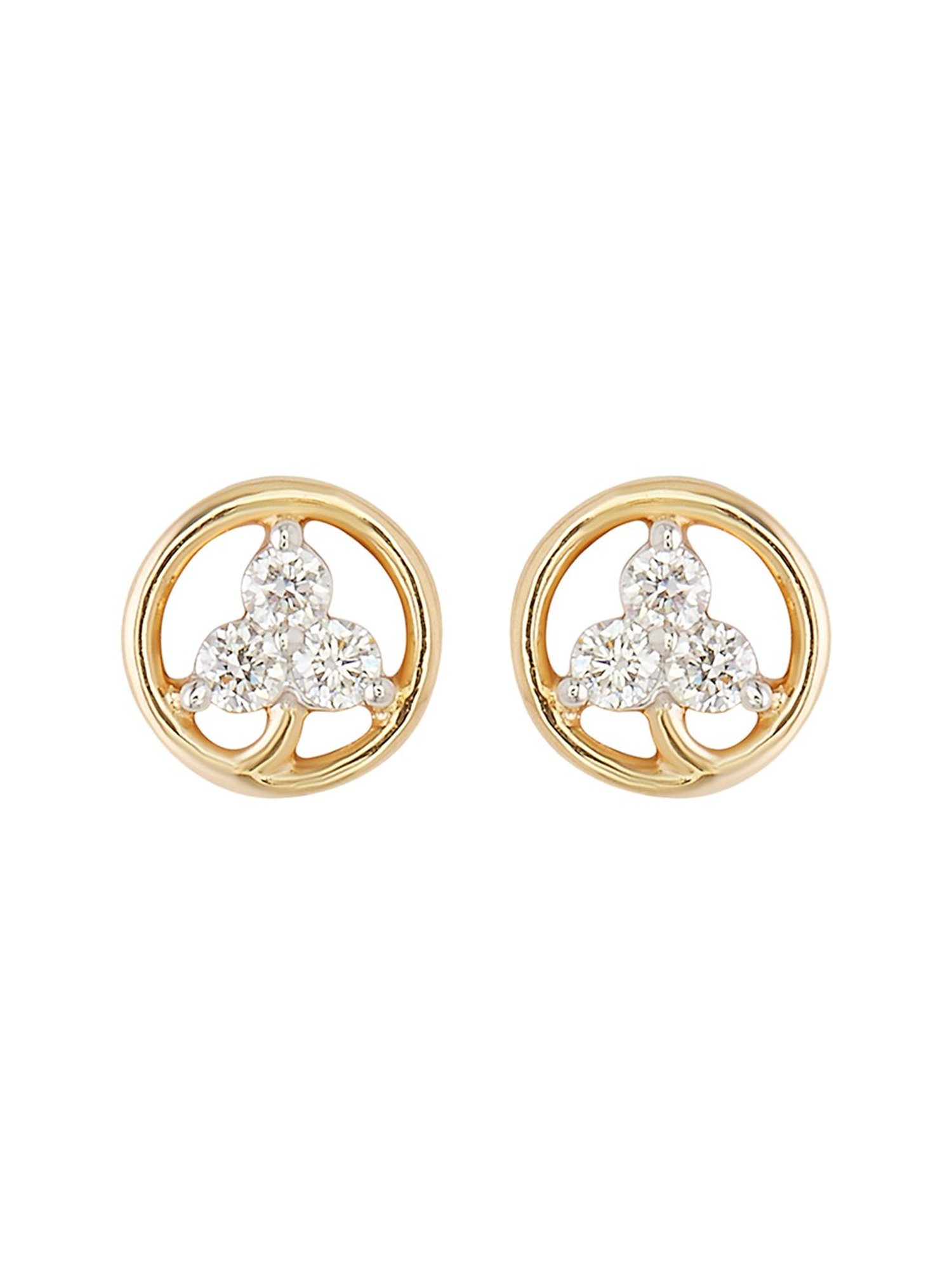 WHP Jewellers 18KT (750) Yellow Gold and Diamond Stud Earrings For Women &  Girls : Amazon.in: Jewellery