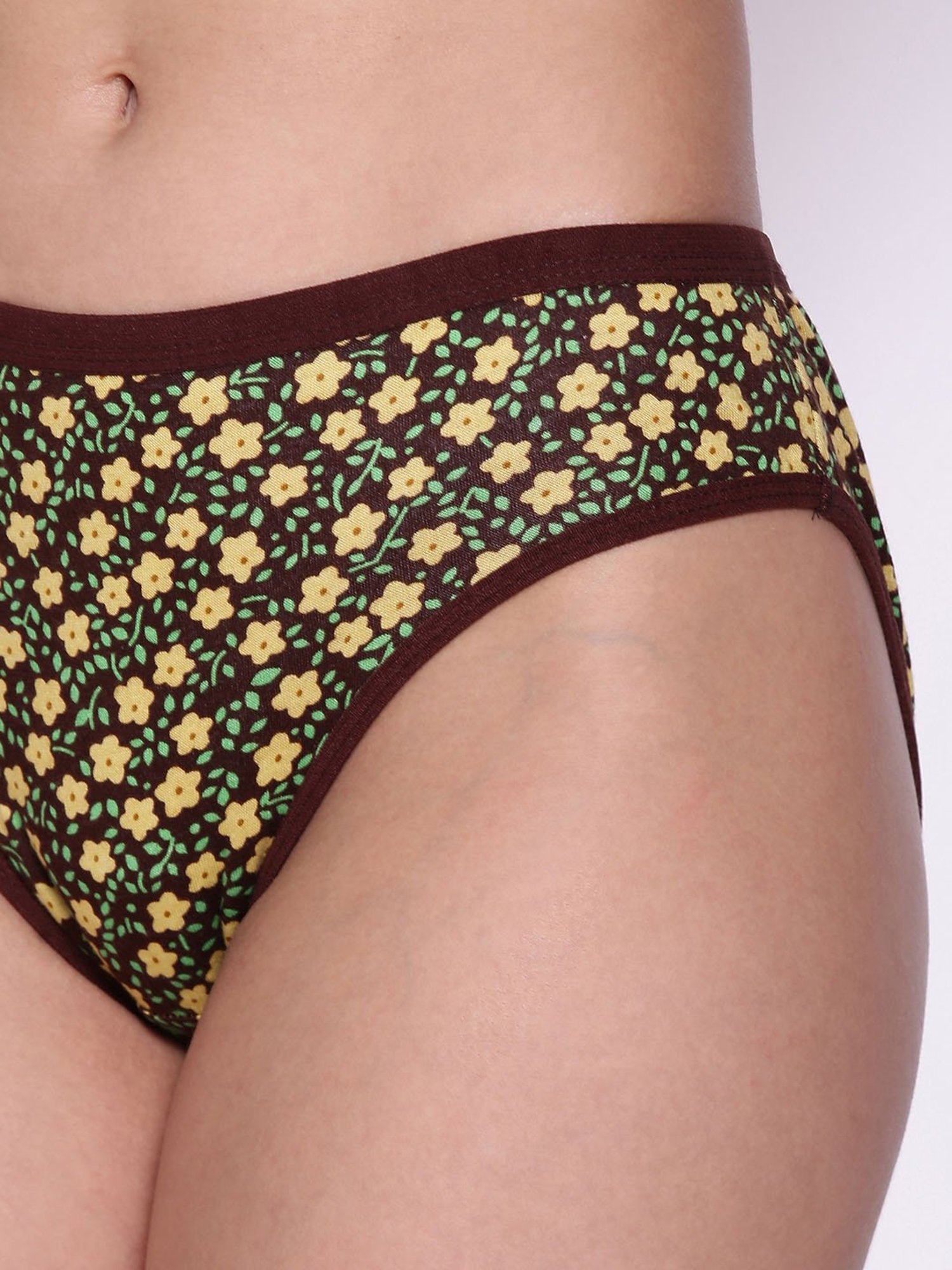 Buy Clovia Brown Floral Print Bikini Panty for Women Online @ Tata CLiQ