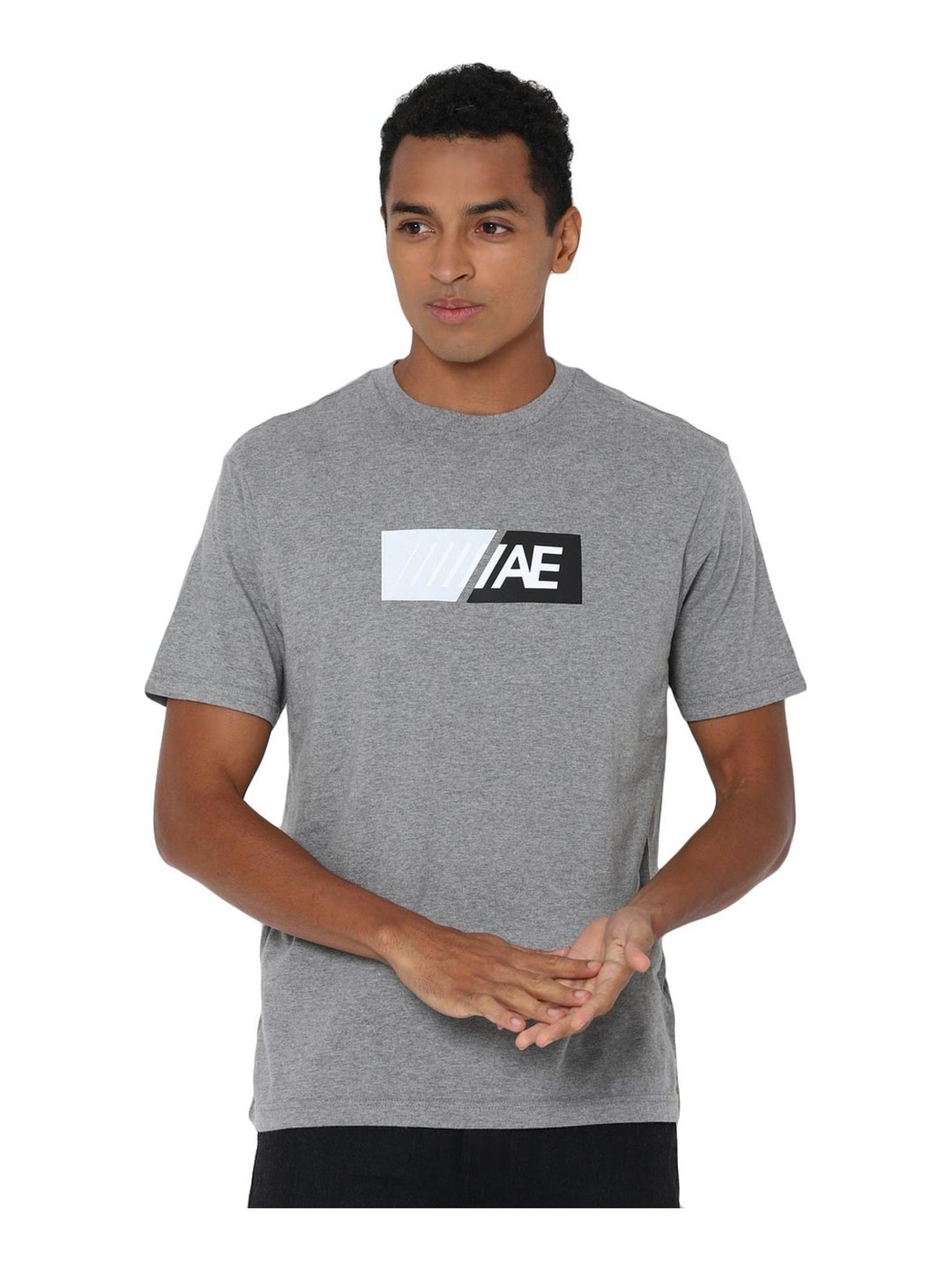 Buy American Eagle Outfitters Grey Logo Printed T-Shirt for Mens Online @  Tata CLiQ