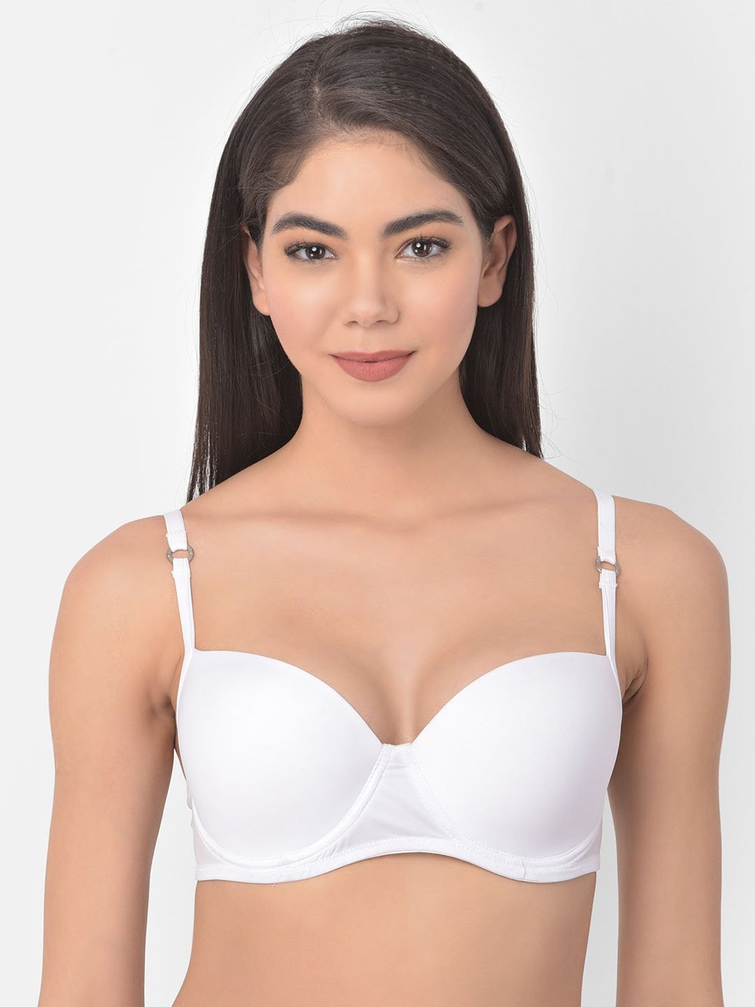 Buy AMANTE White Womens Solid Non Wired Non Padded Push Up Bra