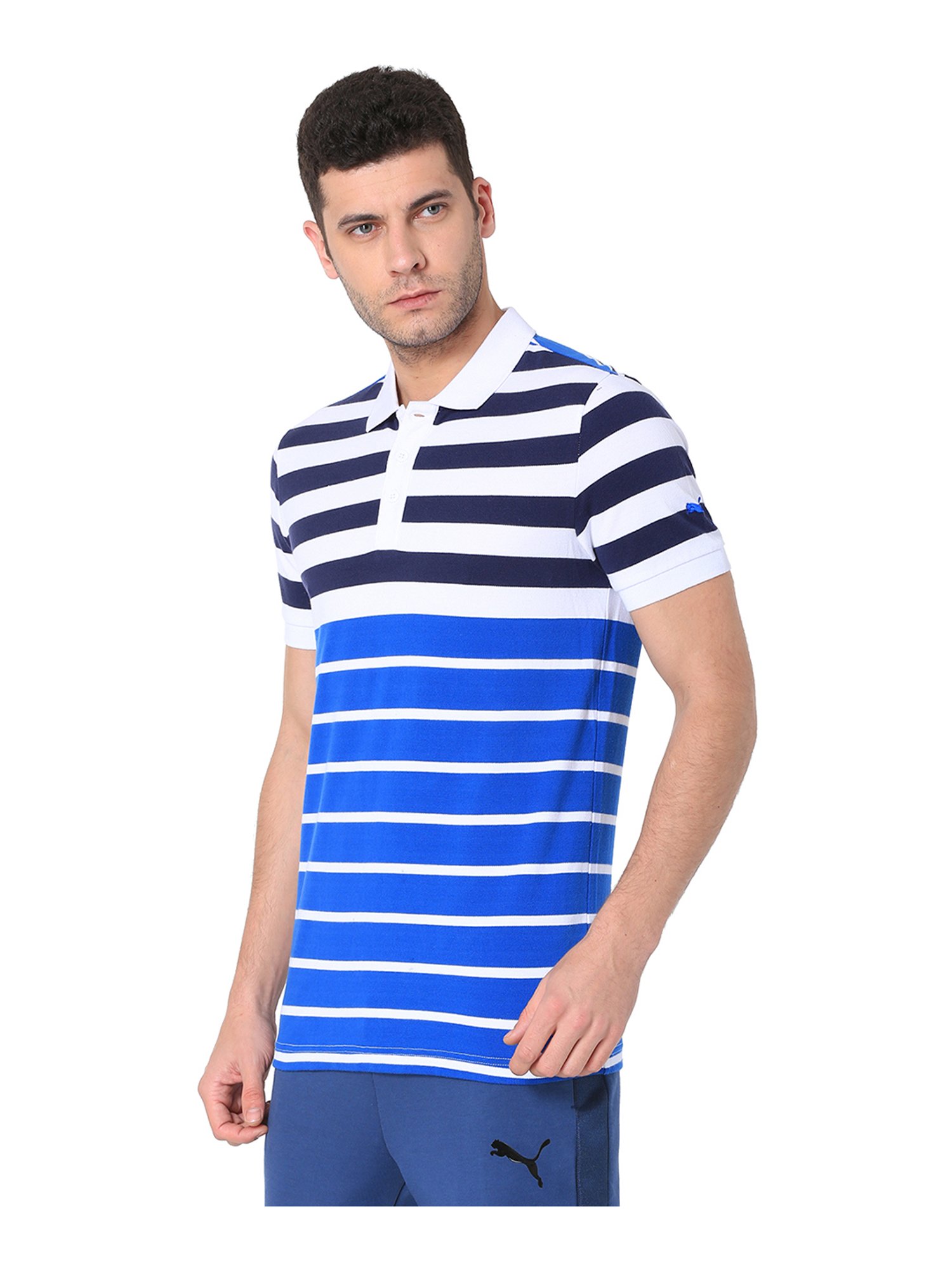 Buy Puma Light Blue Slim Fit Printed Jersey for Mens Online @ Tata CLiQ