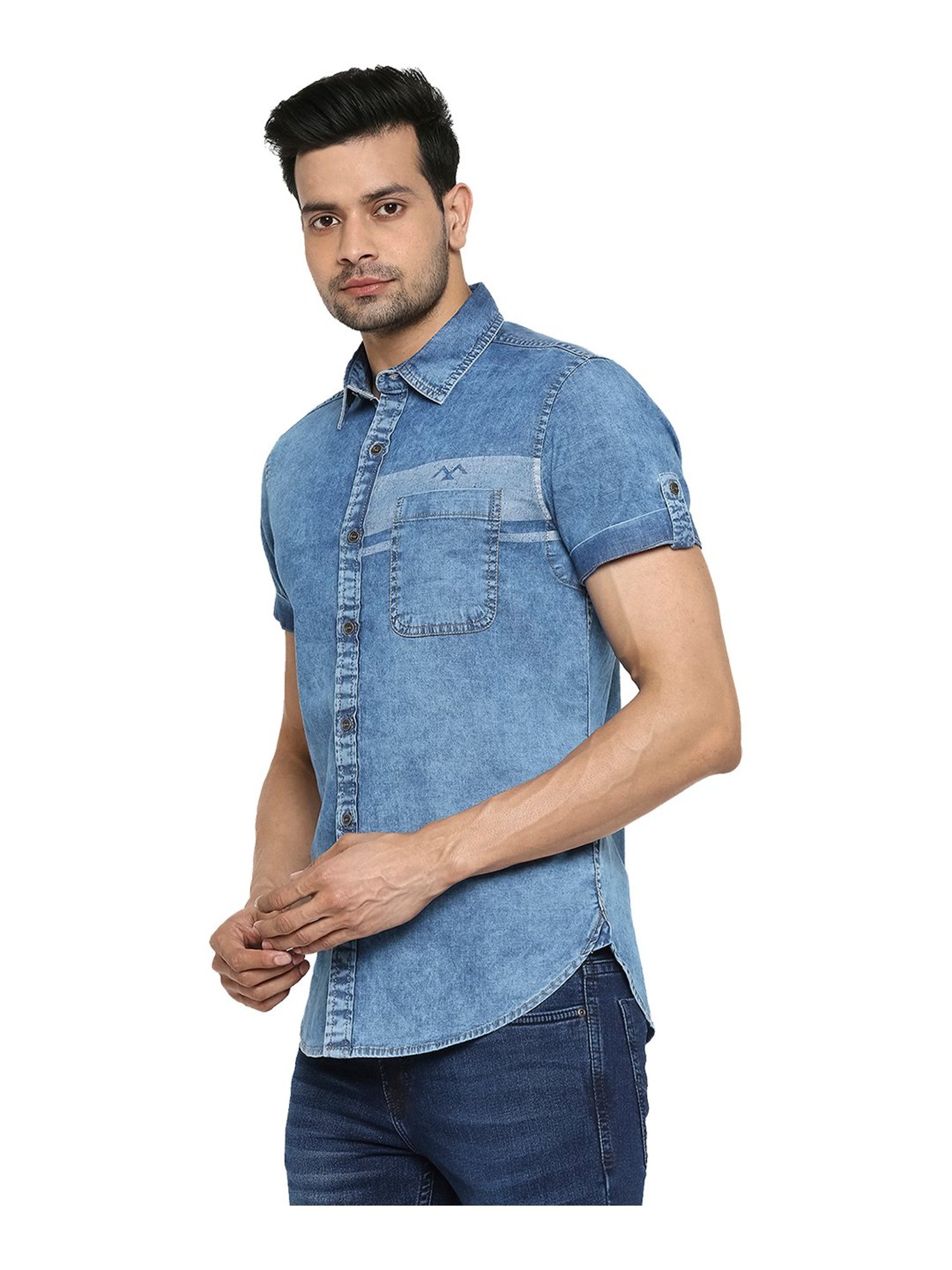 PRPS Goods & Co Men's Tie Dye Wash Denim Shirt, E77S04, Indigo, Size XL |  eBay