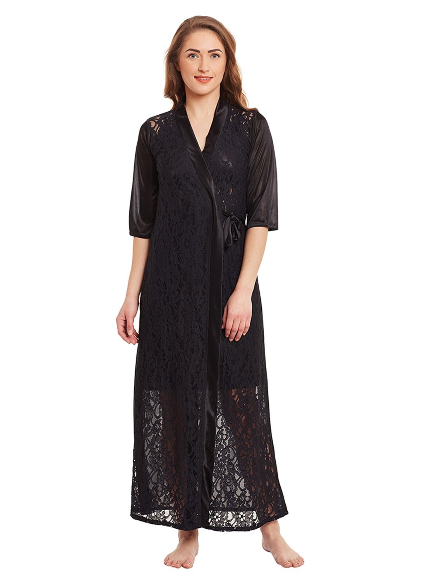 Buy Curvy Love Black Lace Night Gown for Women's Online @ Tata CLiQ