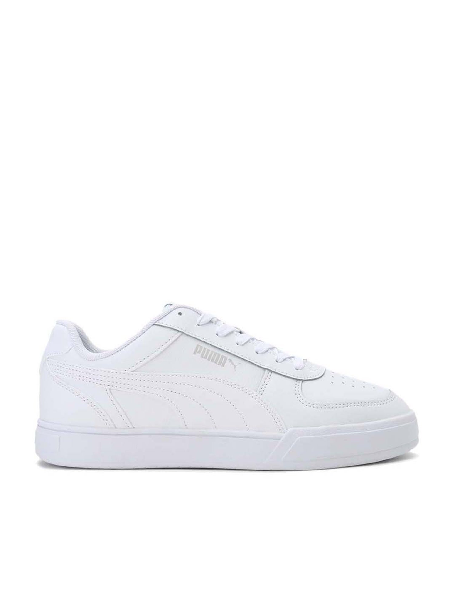 Puma White/Green Caven Lace-up Trainer