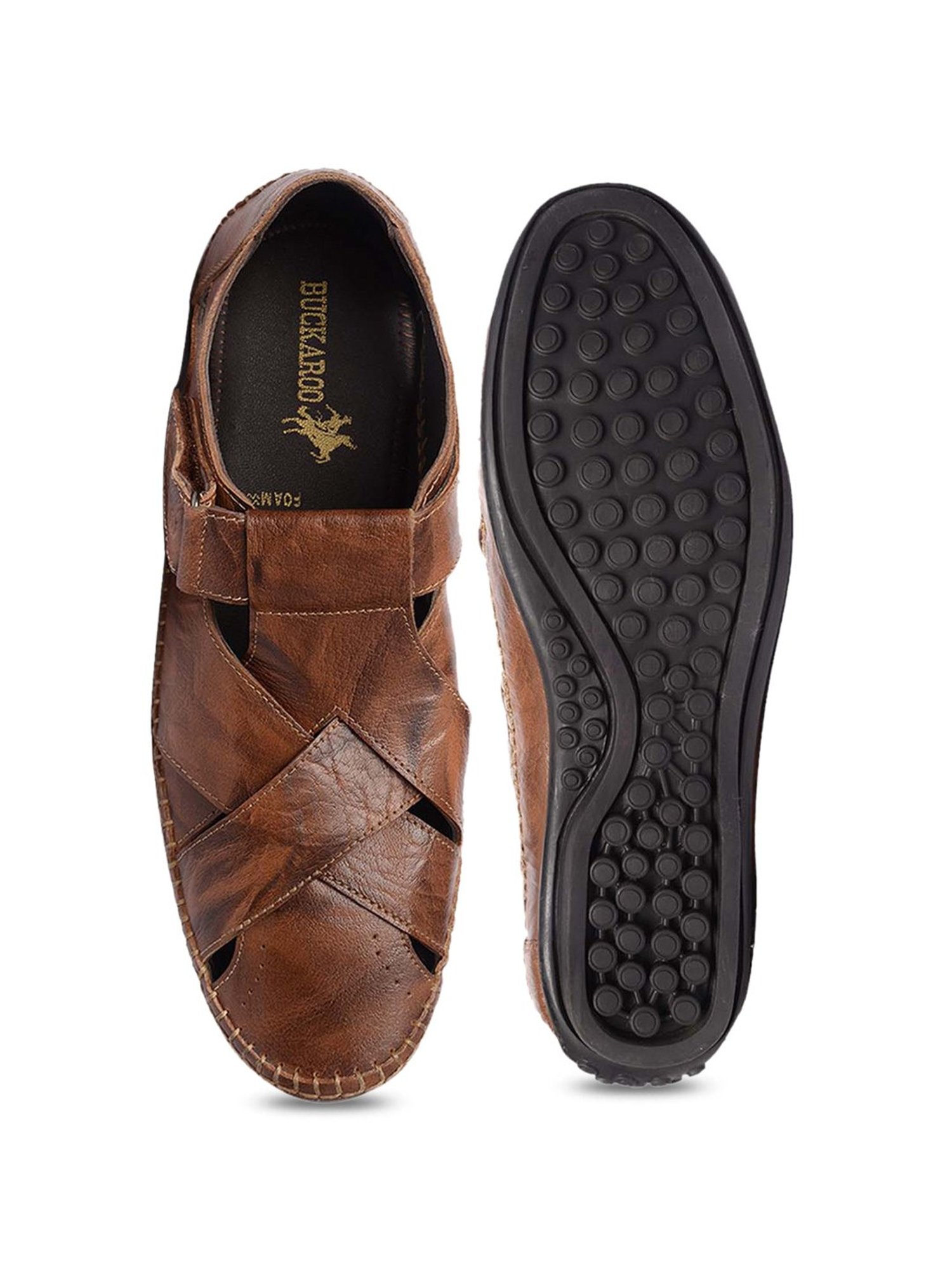 Buy Buckaroo: CARLIN NX Genuine Leather Tan Casual Closed Sandal For Mens  Online at Best Prices in India - JioMart.