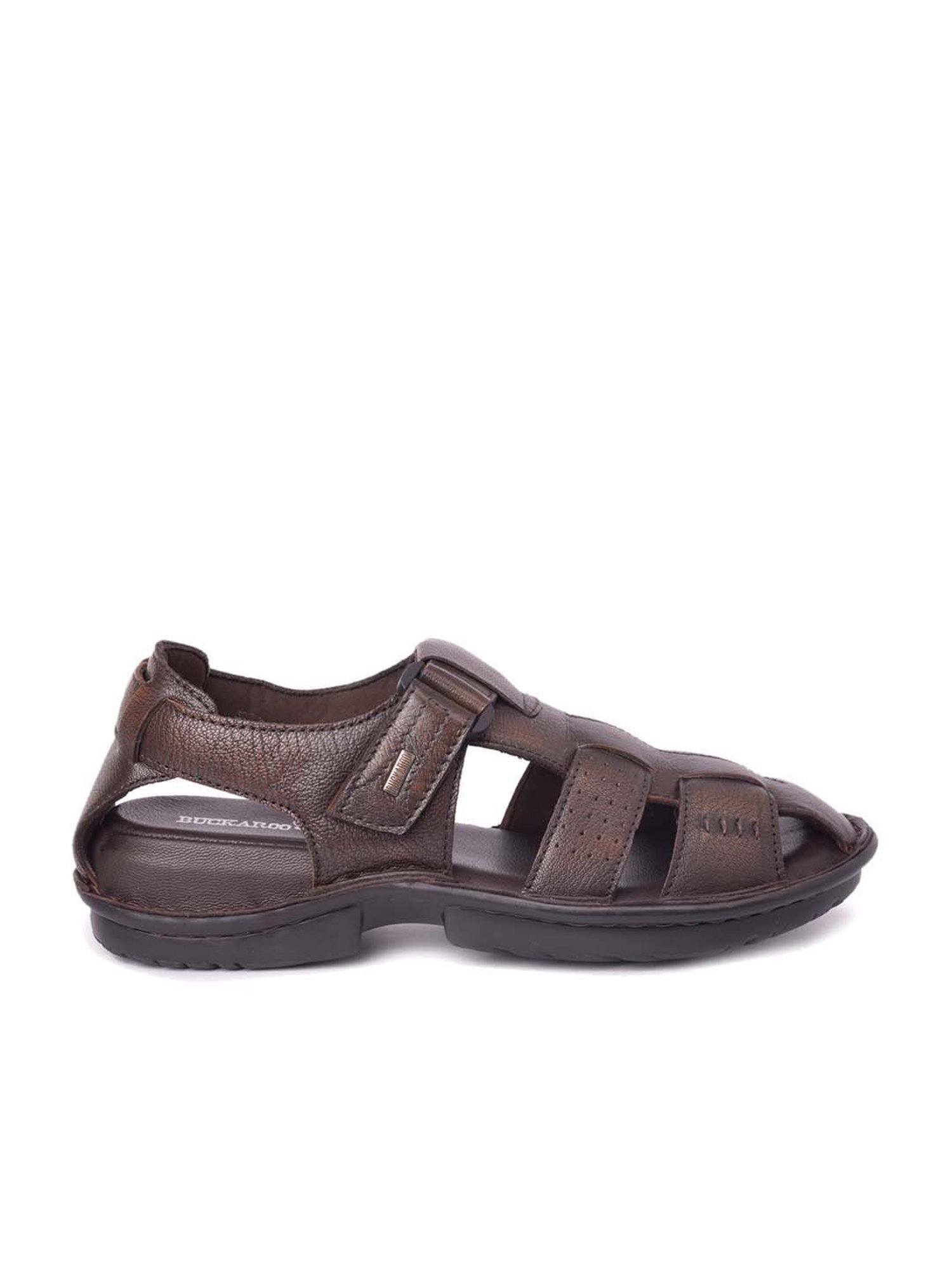 BUCKAROO: SAFARI NX Genuine Leather Brown Casual Closed Sandal For Mens :  Amazon.in: Fashion