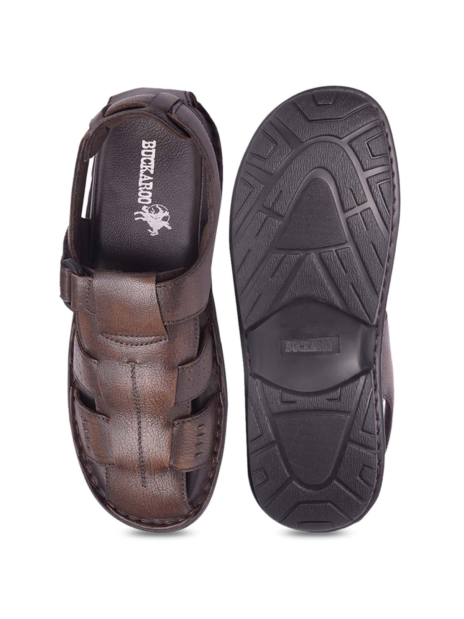 BUCKAROO: GRIMSON Genuine Leather Brown Casual Closed Sandal For Mens :  Amazon.in: Fashion