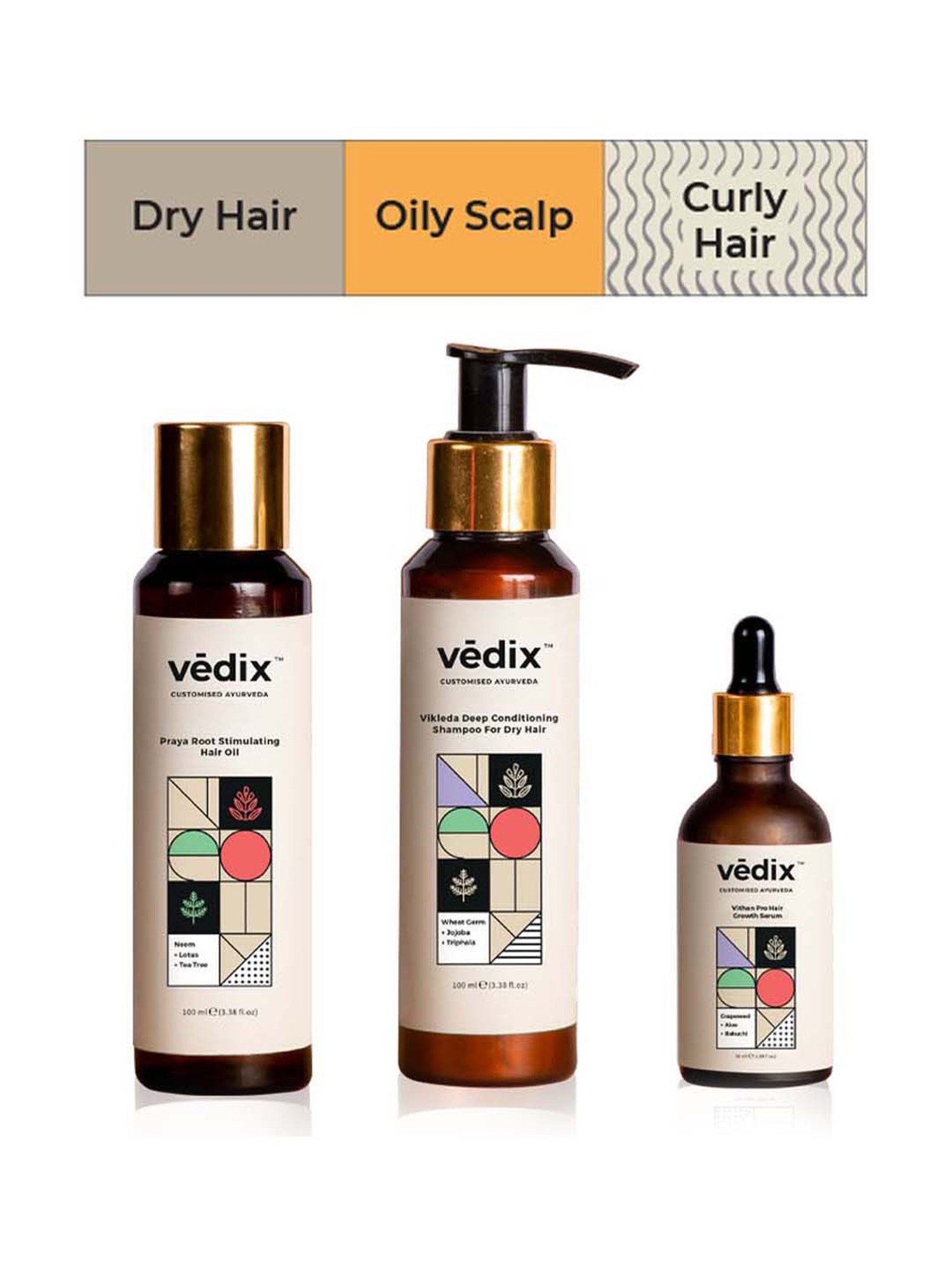 Buy Vedix Customized Ayurvedic Hair Fall Control Regimen Dry Hair Online At  Best Price @ Tata CLiQ