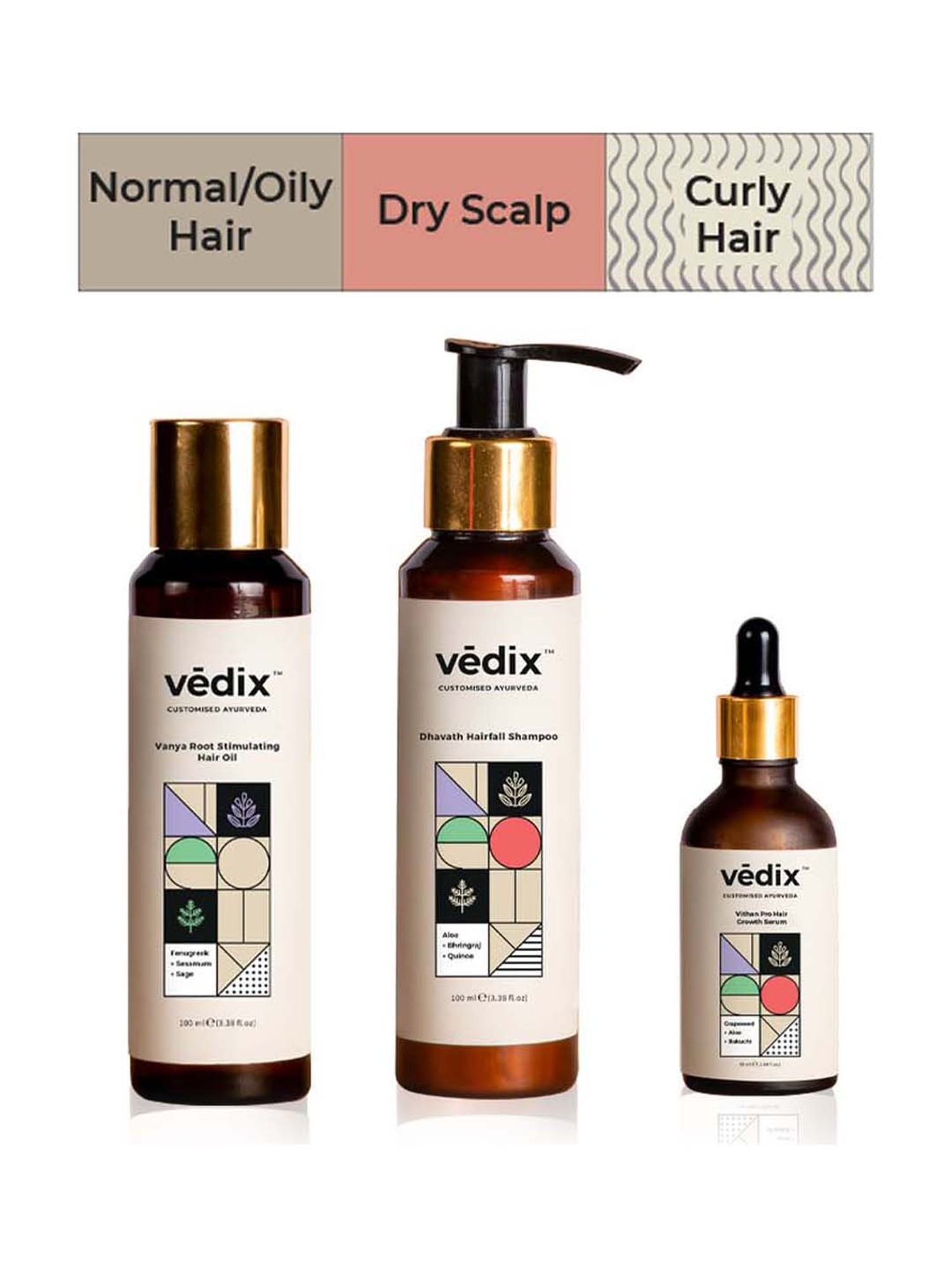 Buy Vedix Customized Hair Fall Control Regimen for Normal/Oily Hair Online  At Best Price @ Tata CLiQ