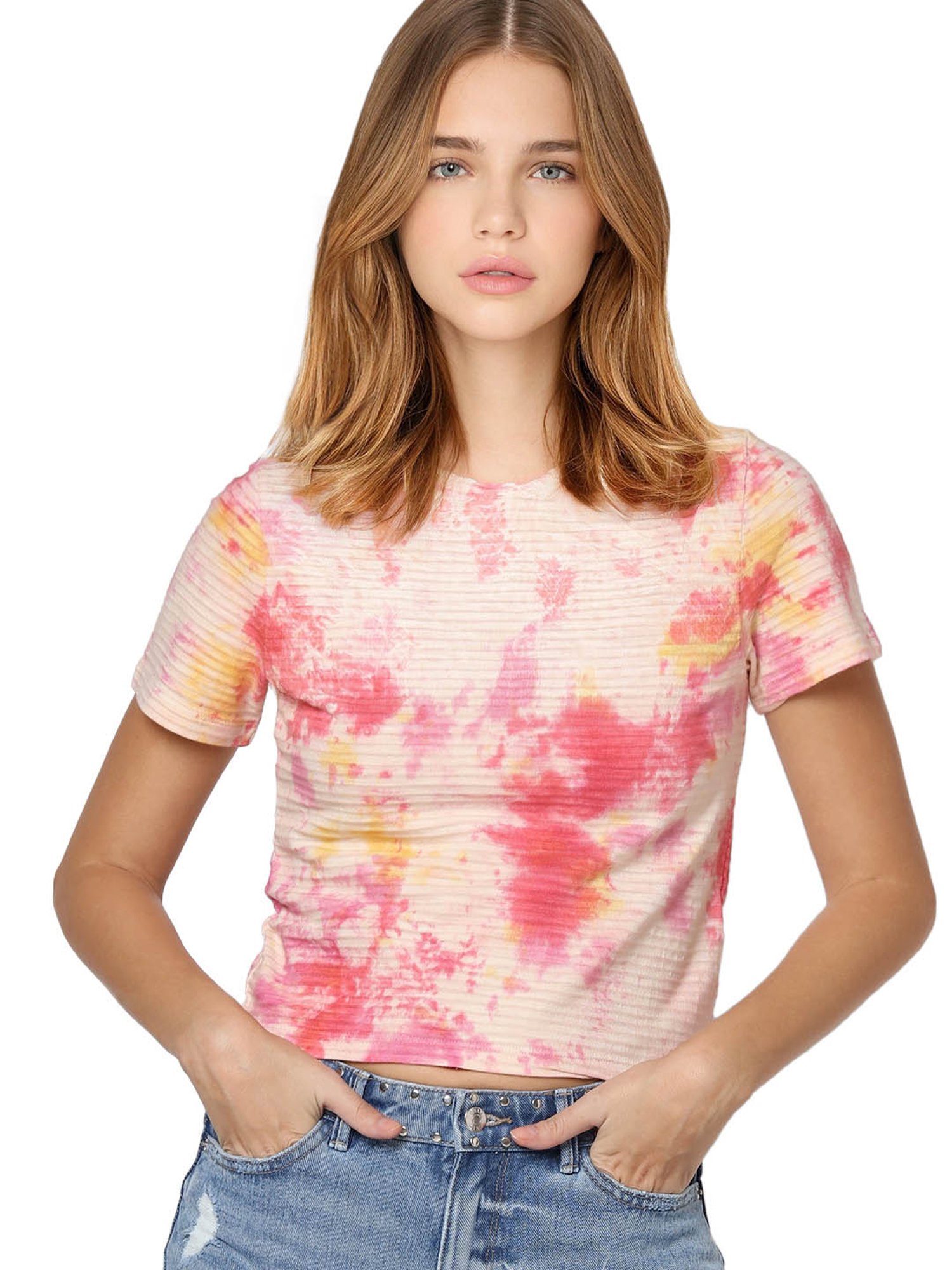 Buy Only Pink Embellished T-Shirt for Women Online @ Tata CLiQ