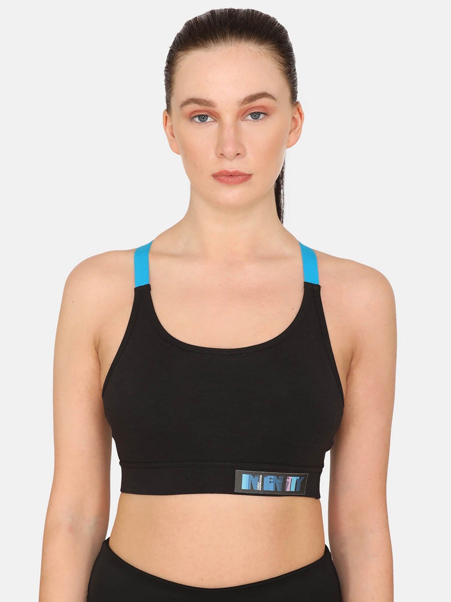 Buy Zelocity by Zivame Black Non Wired Padded Sports Bra for Women