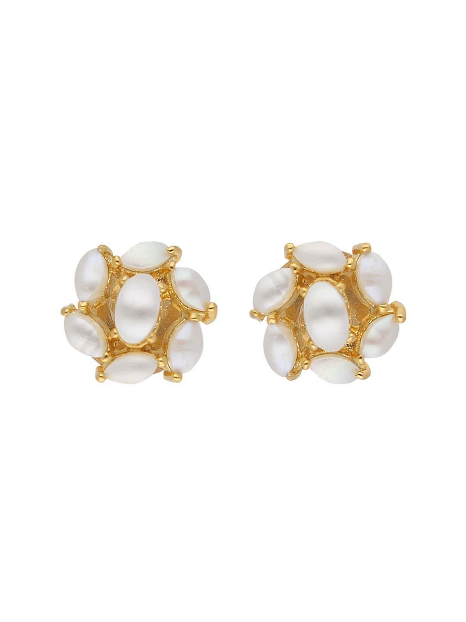 Buy Sri Jagdamba Pearls Pearl White & Golden Stud Earrings Online At Best  Price @ Tata CLiQ
