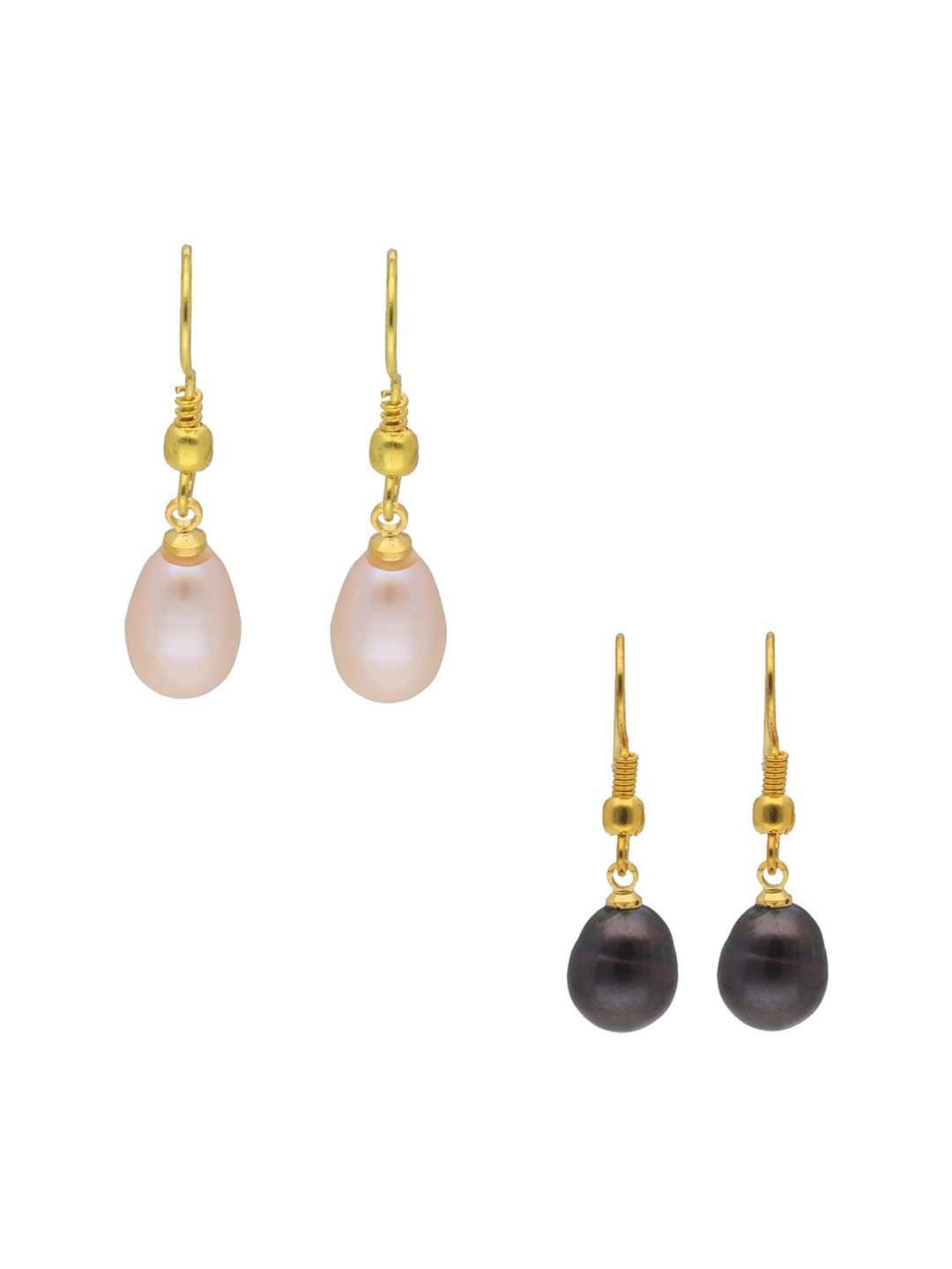 Organic Circle Pearl Drop Earrings in Gold | Lisa Angel