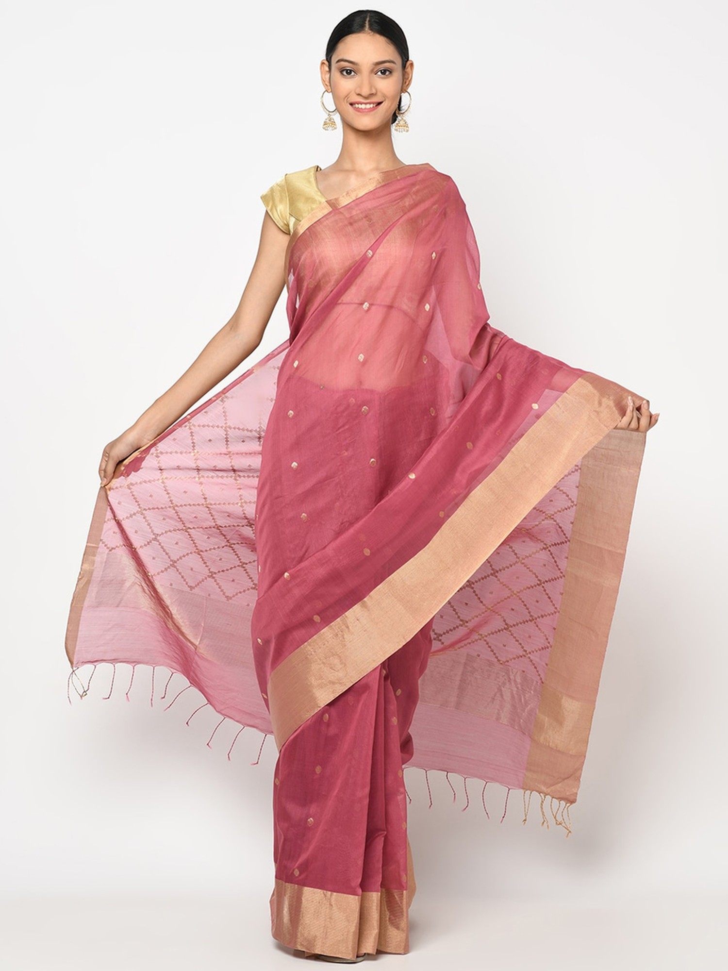 Buy Fabindia Printed Bollywood Chiffon Red, Brown Sarees Online @ Best  Price In India | Flipkart.com