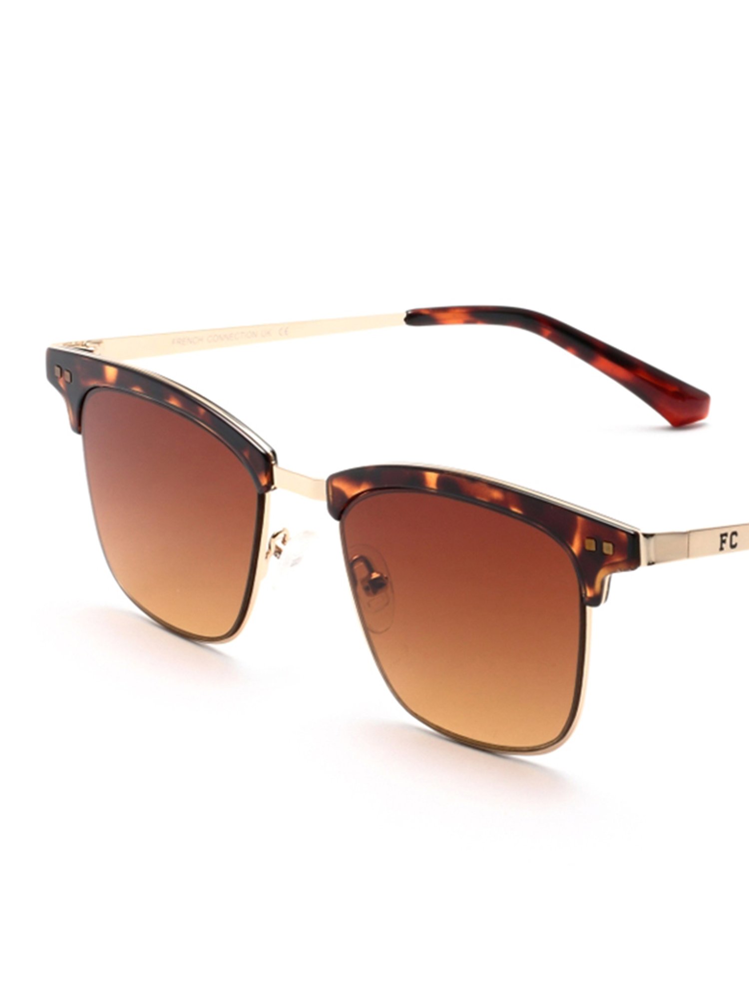 Buy French Connection Brown Gradient Lens Square Sunglass Full Rim Crystal  Brown Frame (49) online