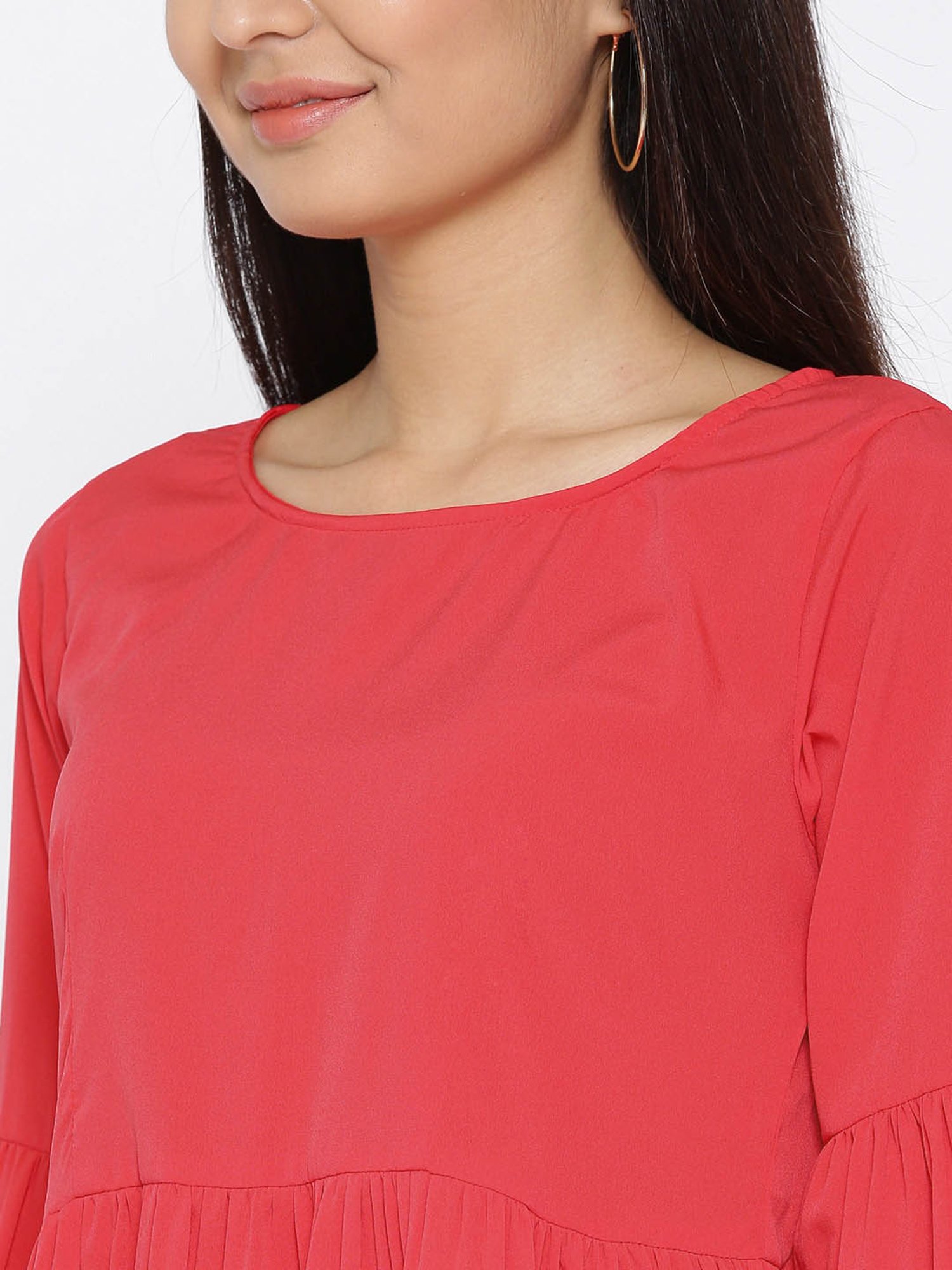 Buy Sera Red Regular Fit Top for Women Online @ Tata CLiQ