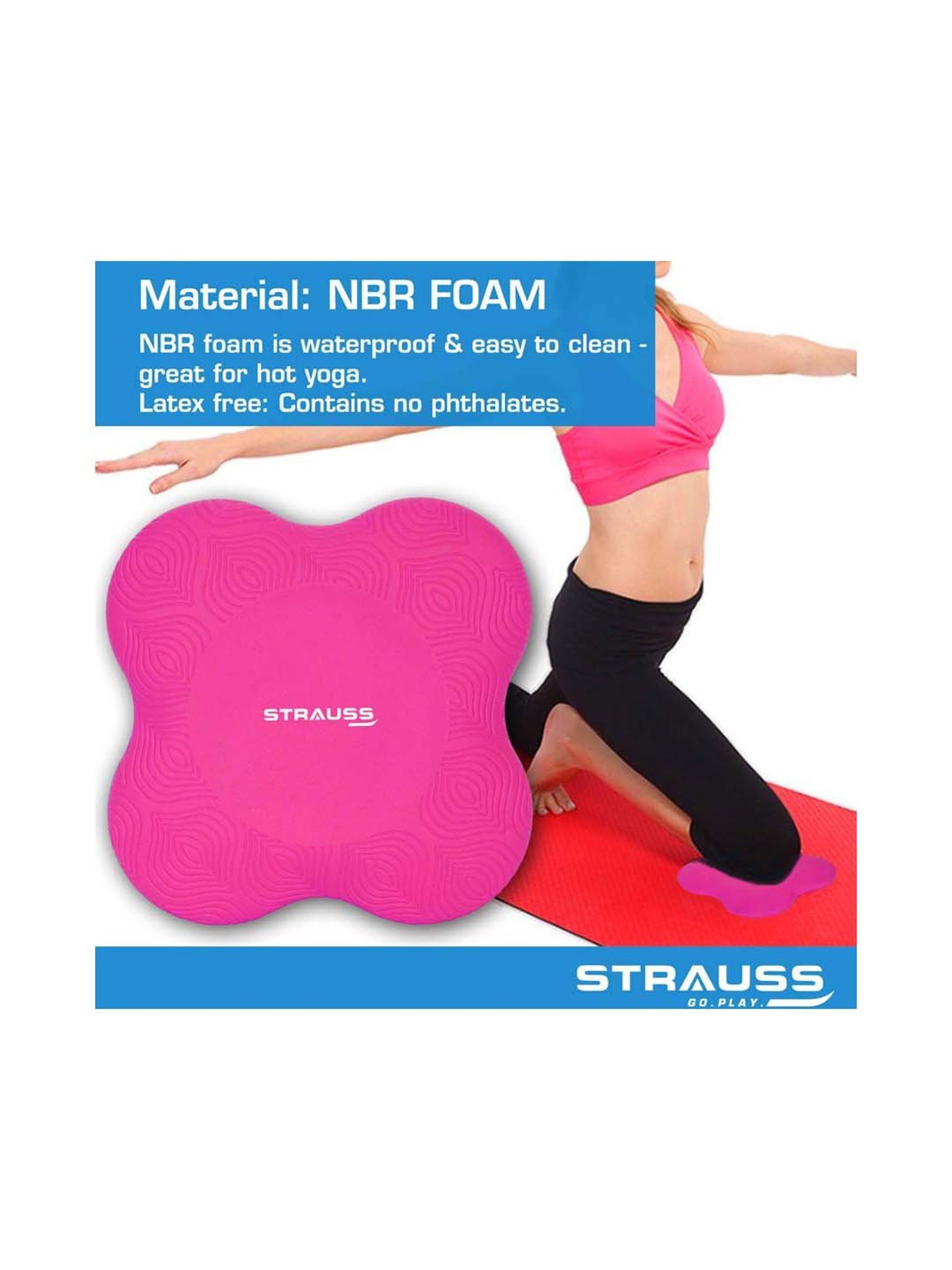 Strauss Yoga Knee Pad Cushions, (Pink) – StraussSport