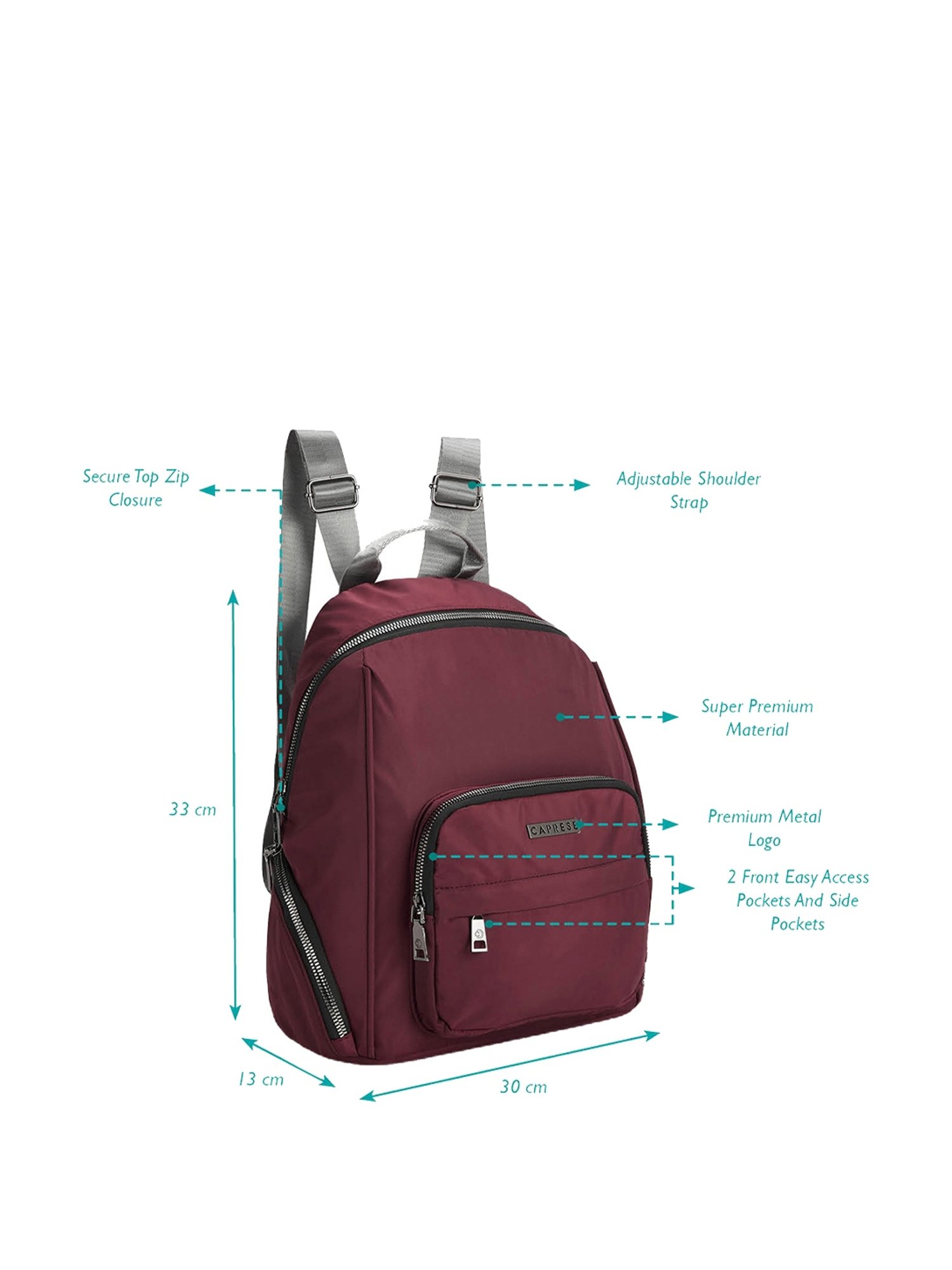 Buy Caprese Blythe Maroon Nylon Medium Backpack For Women At Best Price @  Tata CLiQ