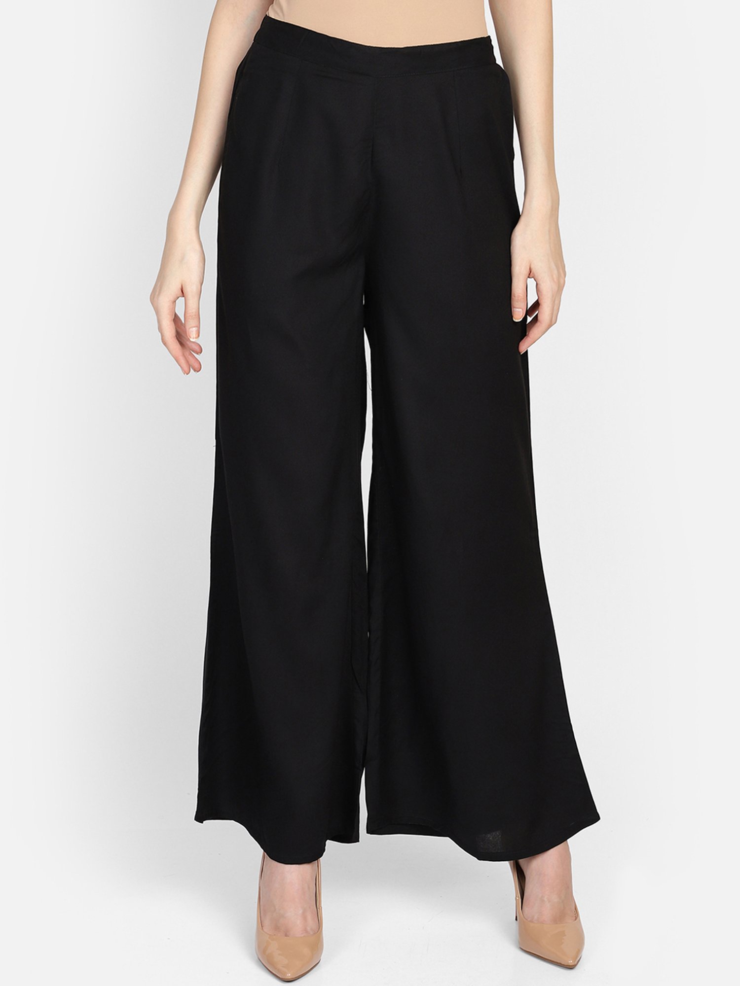 BANI WOMEN Black Regular Fit Palazzos 