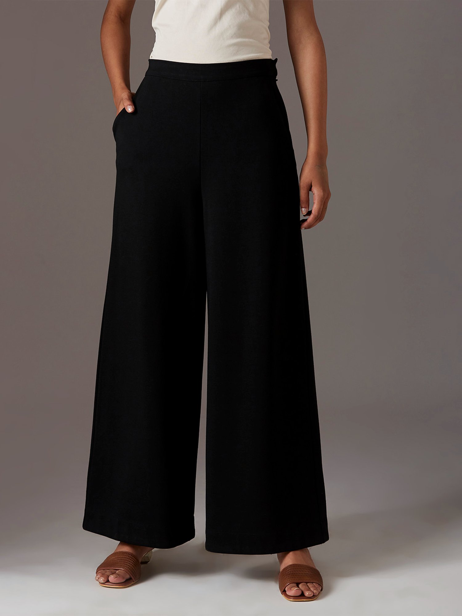 Marie Claire Trousers and Pants  Buy Marie Claire Women Black Straight Fit  Solid Parallel Trousers Online  Nykaa Fashion