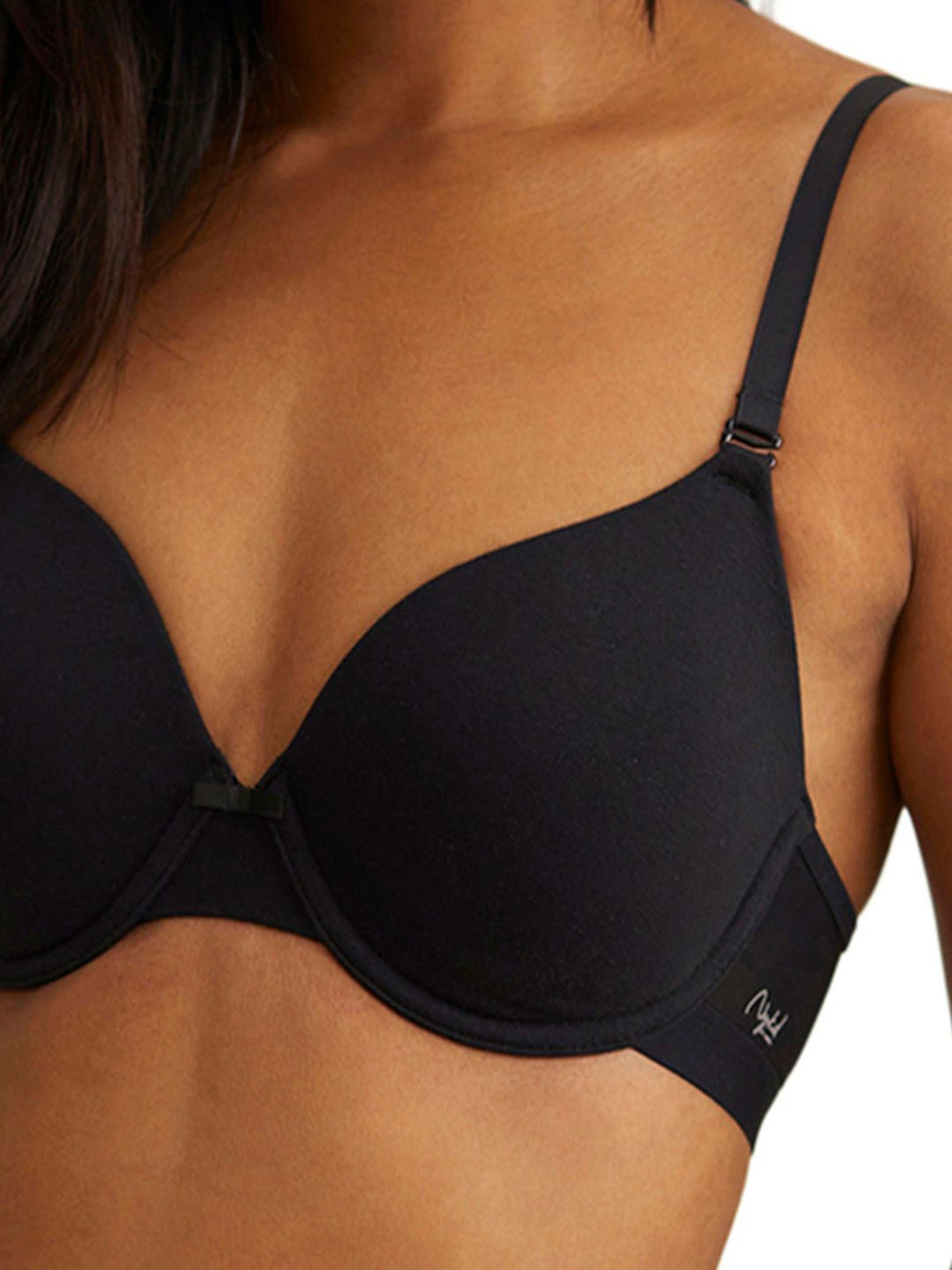 Breathe Cotton Padded wired Push up level-2 bra Demi coverage - Black –  Nykd by Nykaa